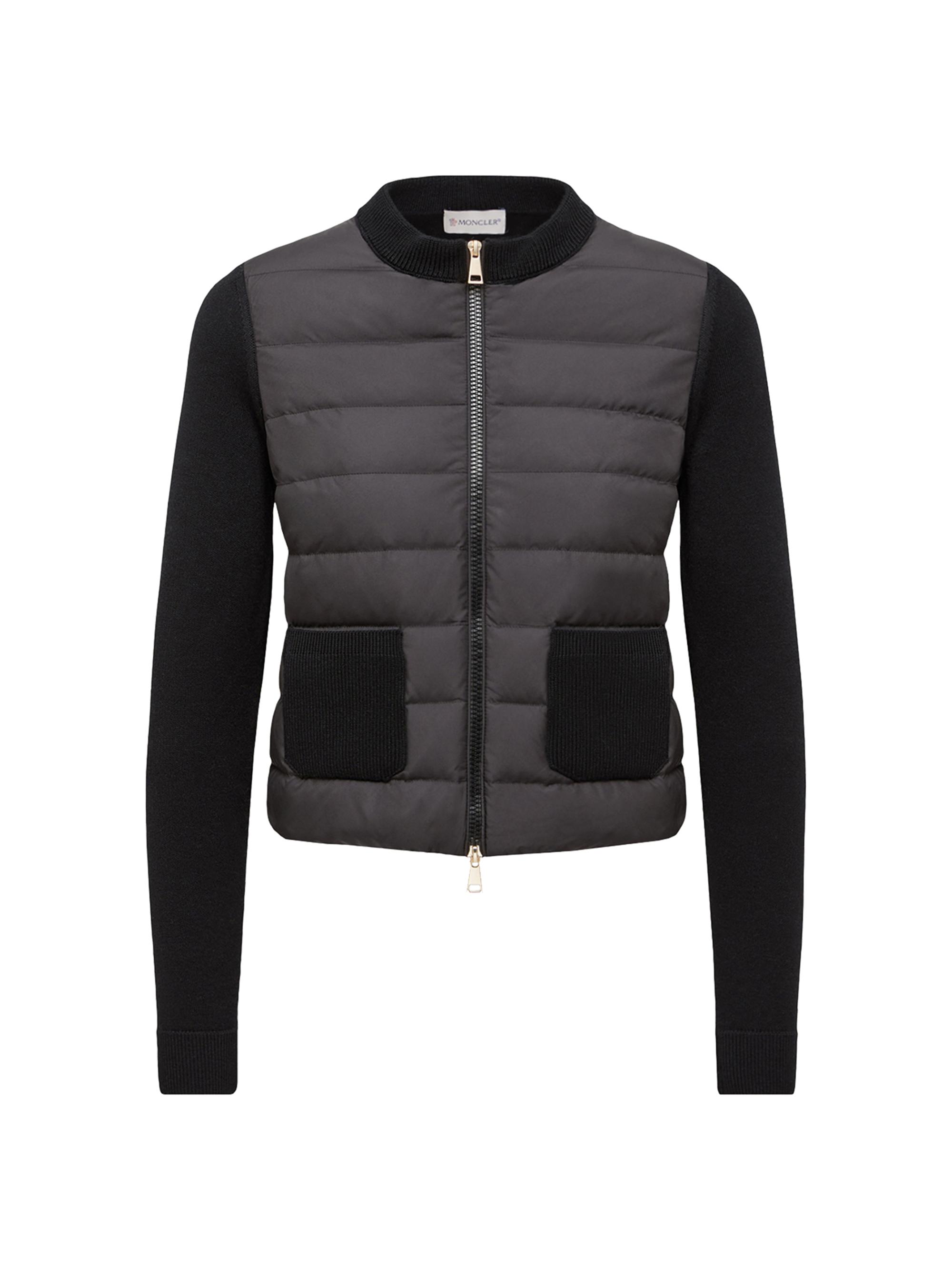Moncler Padded Down Knit Zip Up Cardigan | Saks Fifth Avenue
