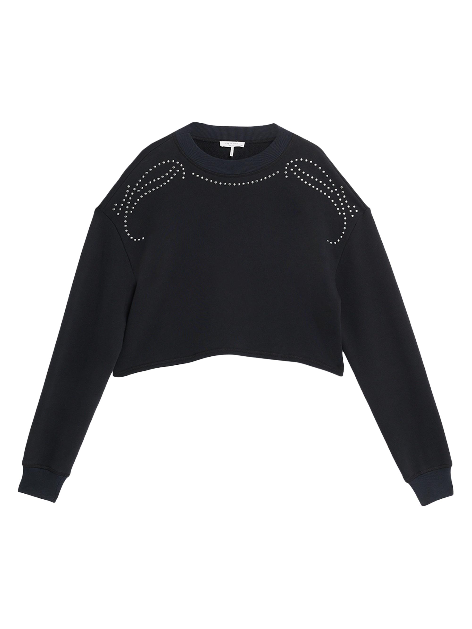 rag & bone Women's Vintage Terry Crop Sweatshirt - Black