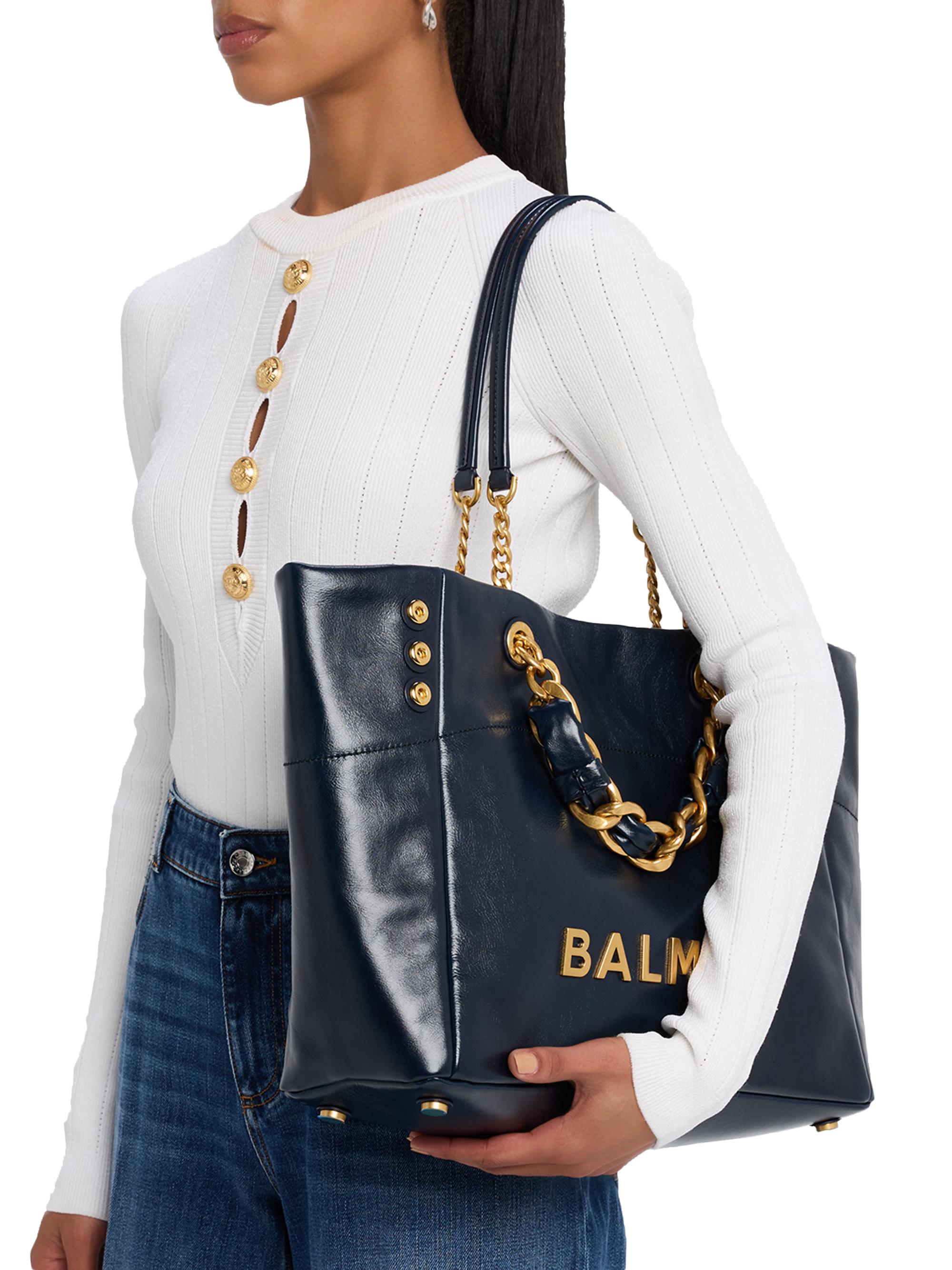 Balmain Logo Leather Tote Bag | Saks Fifth Avenue