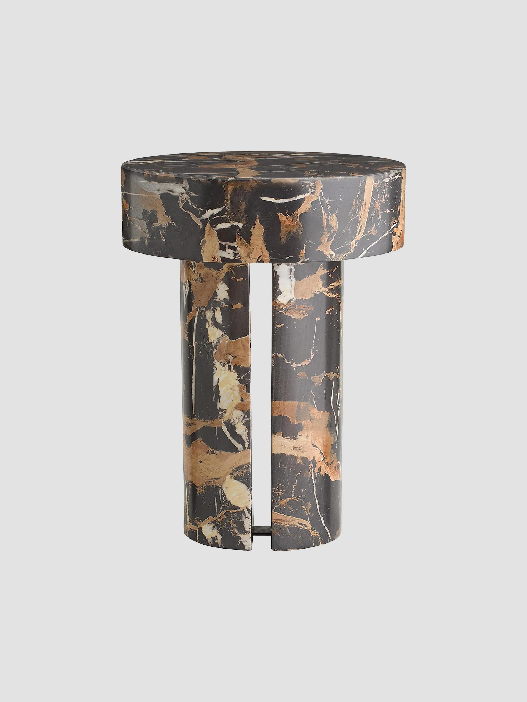 Arteriors Kopi End Table - Dark Toffee White