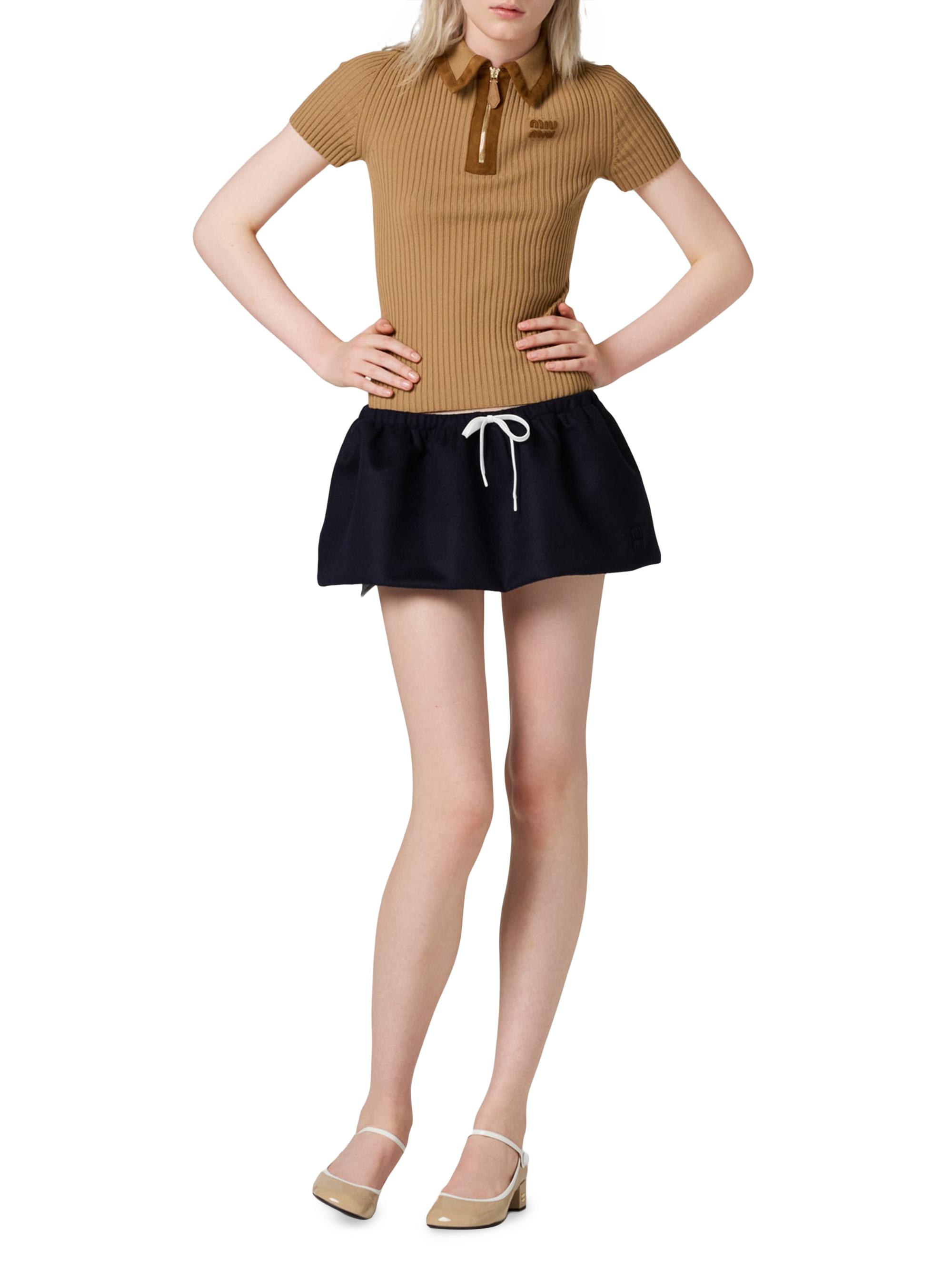 Miu Miu Ribbed Knit Cashmere Polo Sweater | Saks Fifth Avenue