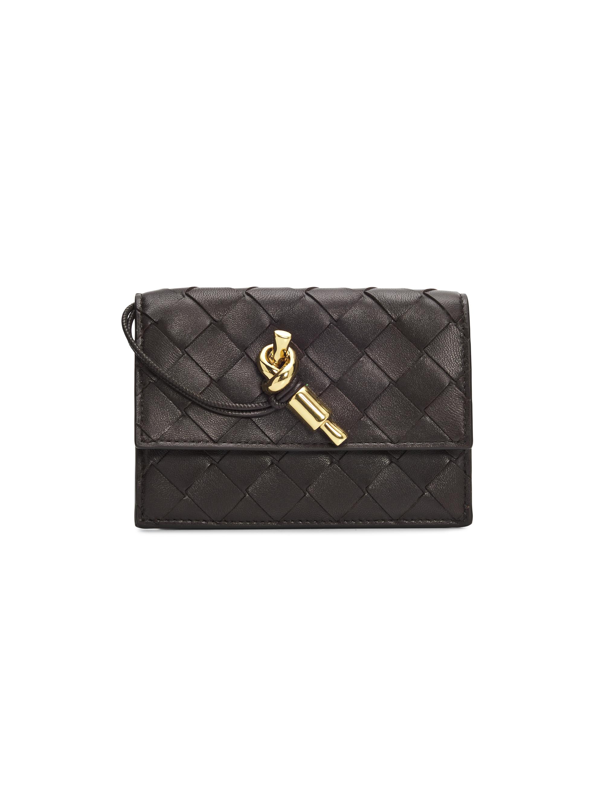 Bottega Veneta Women's Intrecciato Leather Wallet - Midnight Muse Brass