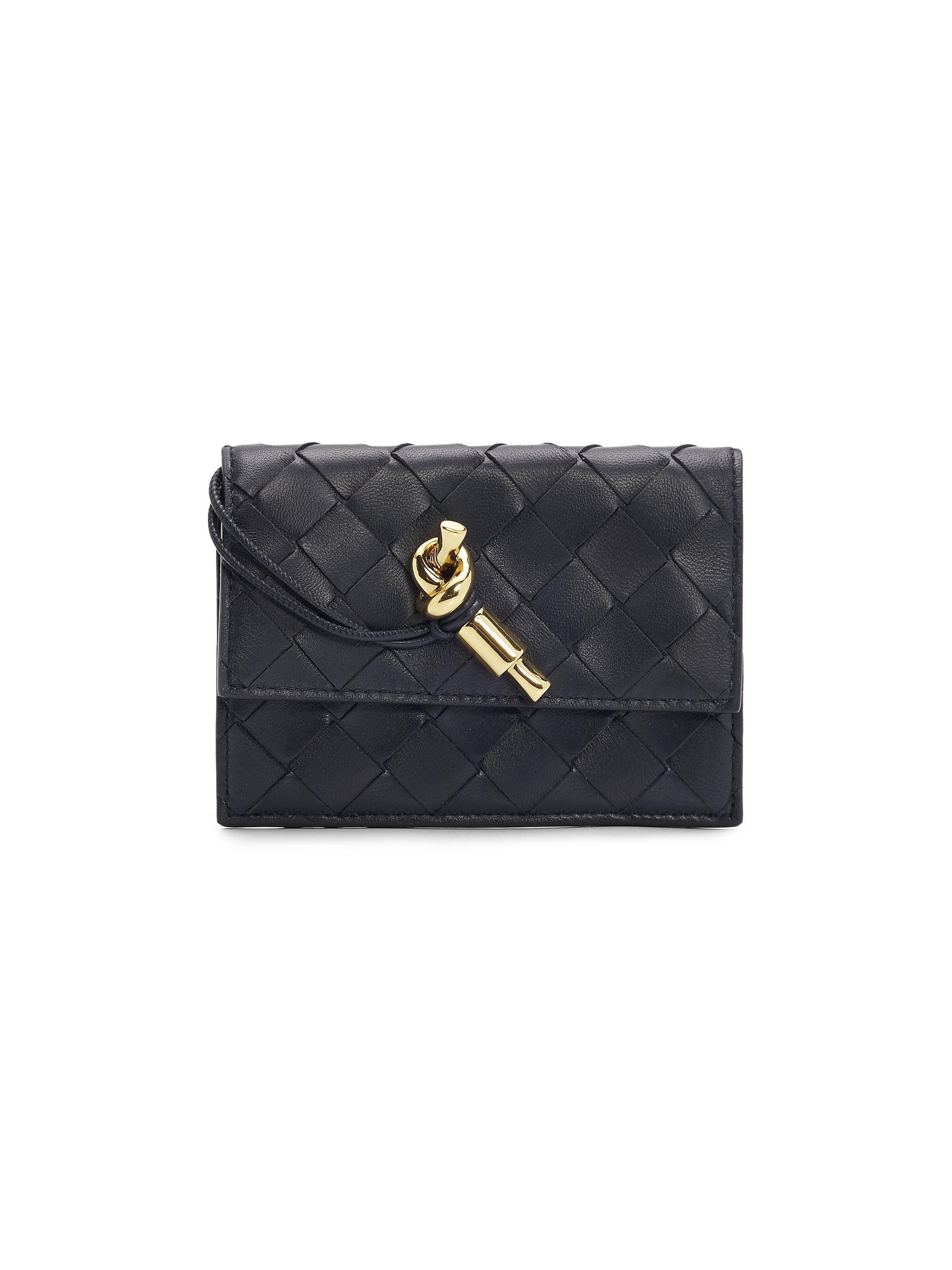 Bottega Veneta Women's Intrecciato Leather Wallet - Midnight Muse Brass