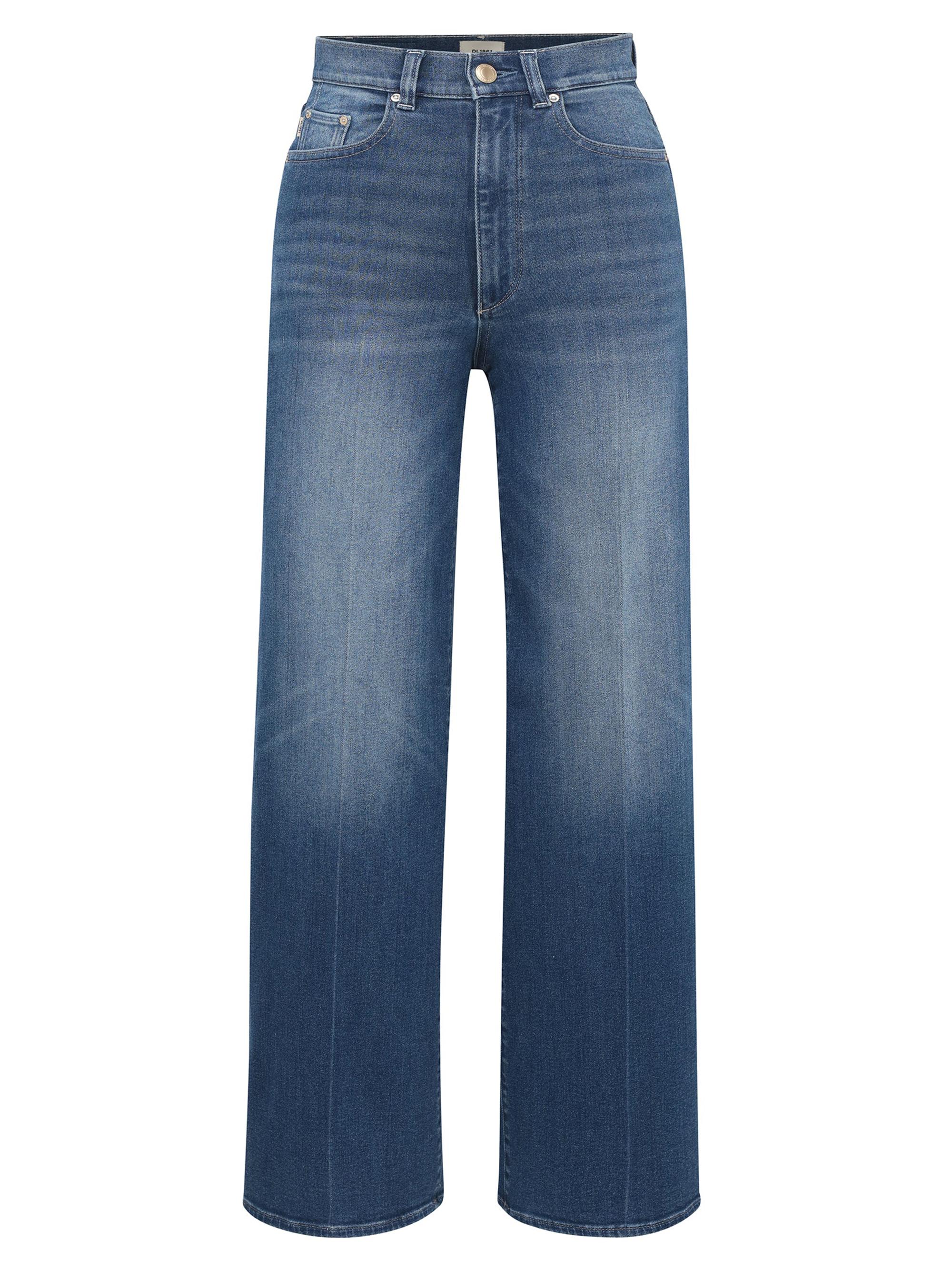 DL1961 Women's Hepburn Wide Leg High Rise Ankle Jeans - Oceanside