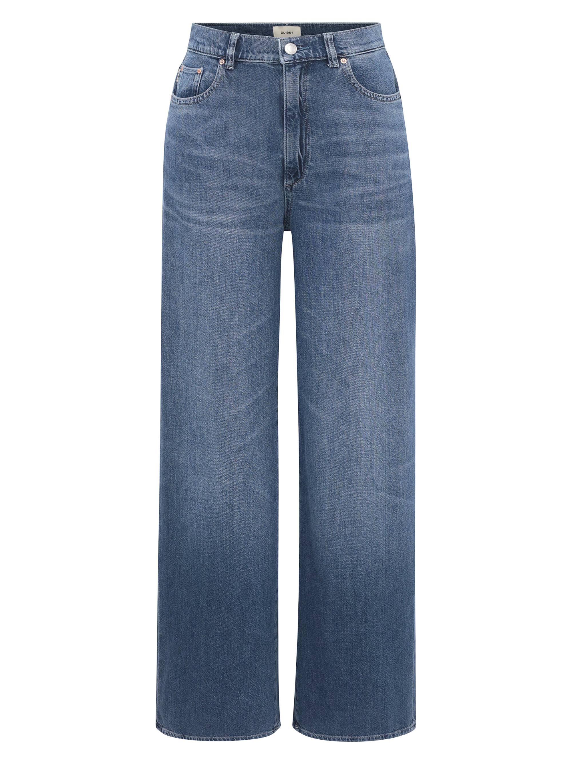 DL1961 Women's Hepburn Wide Leg Aura High Rise Jeans - Del Ray