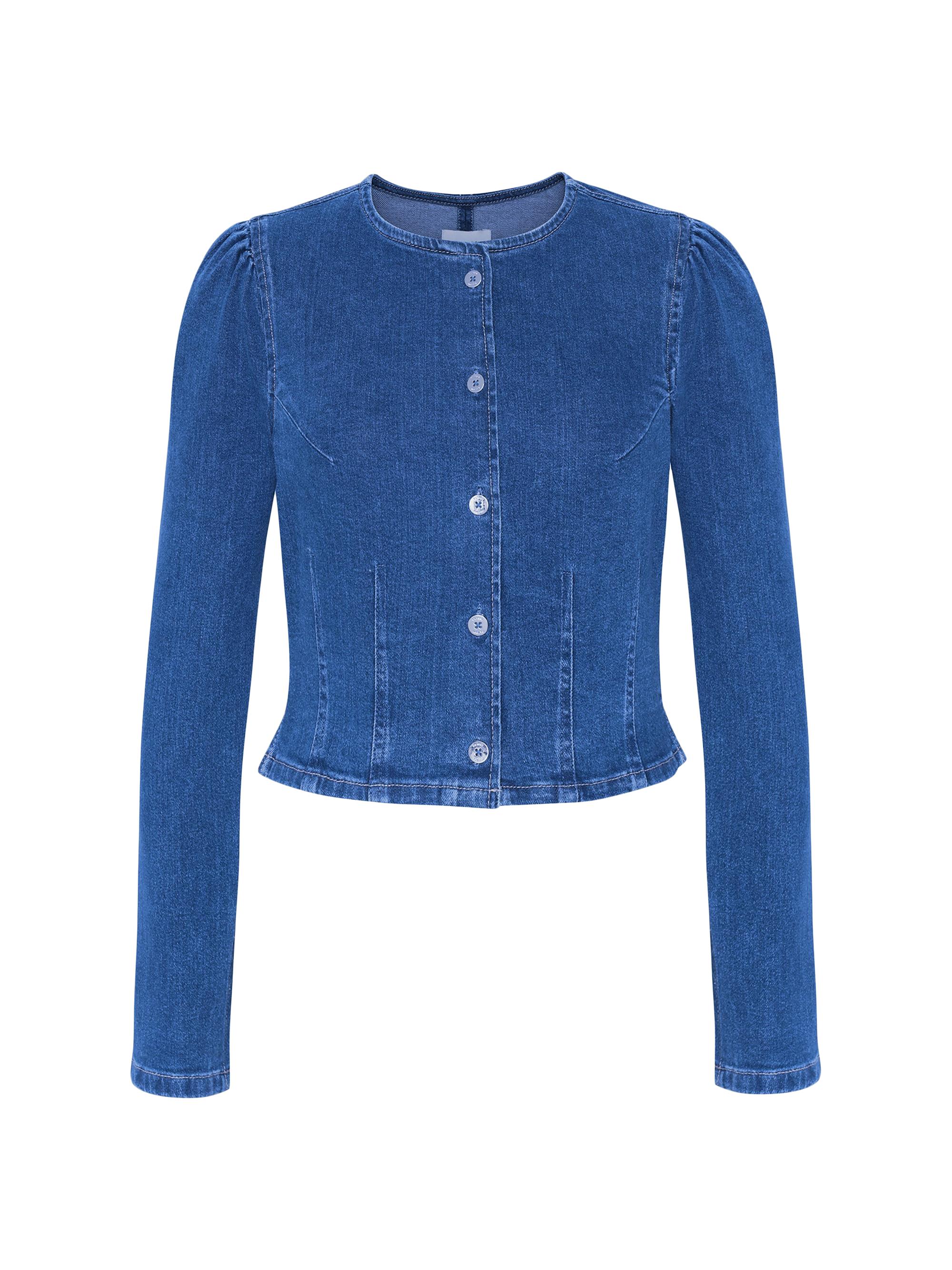 DL1961 Women's Sculpted Denim Top - Blue Water