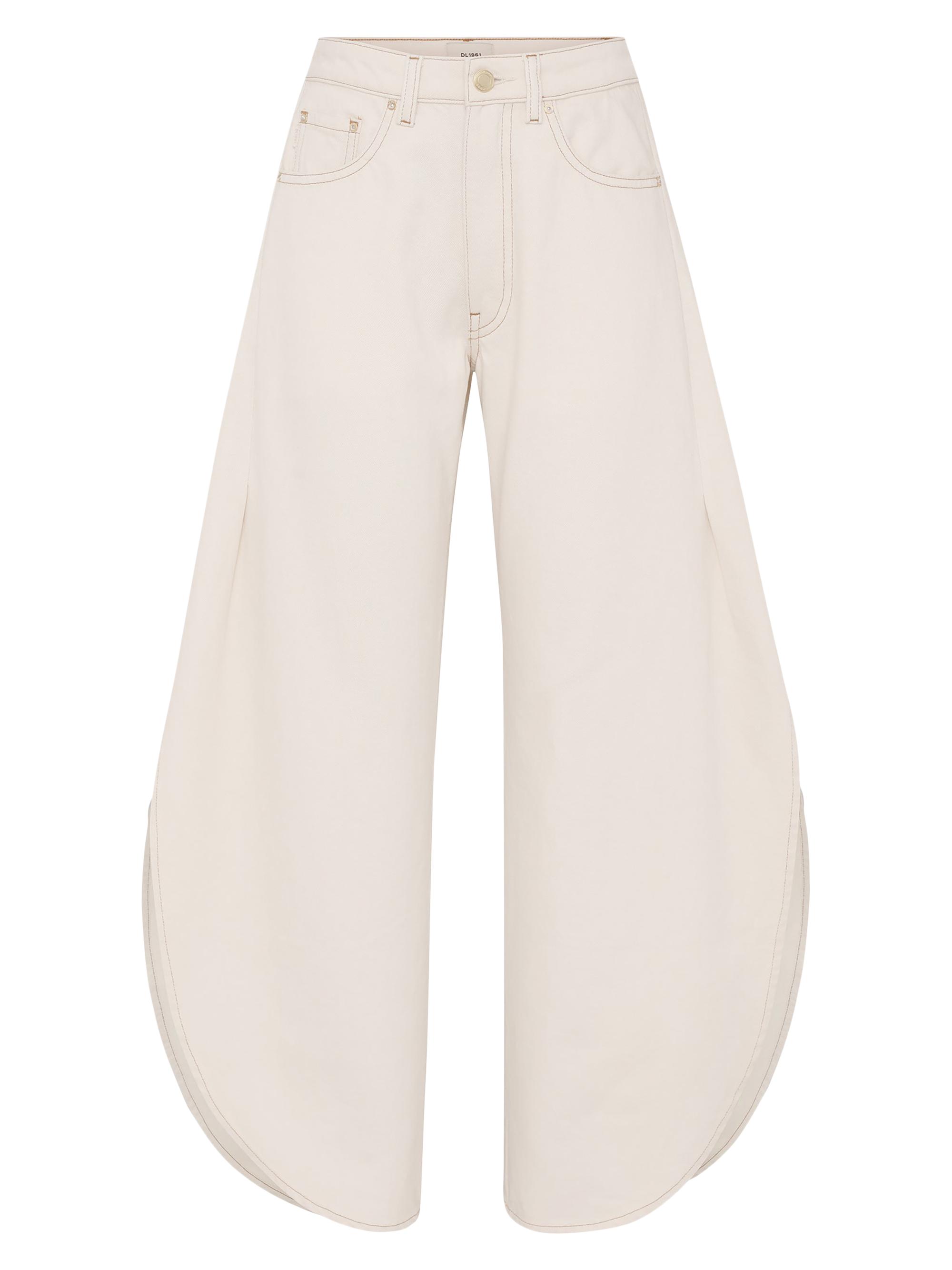 DL1961 Women's Rori Wide Barrel High Rise Jeans - Flax