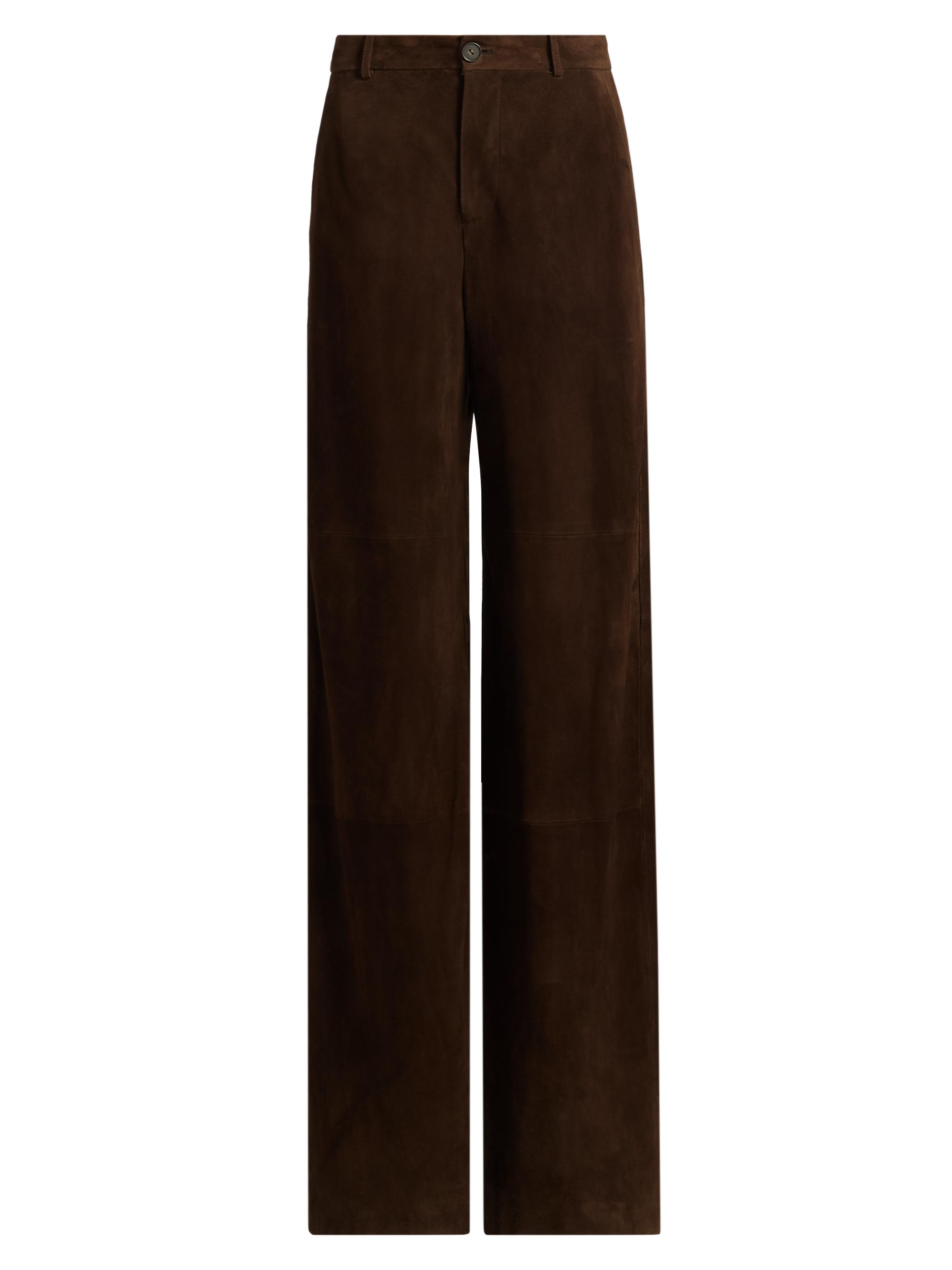 Vince Women's Suede Mid-Rise Wide-Leg Trousers - Deep Espresso