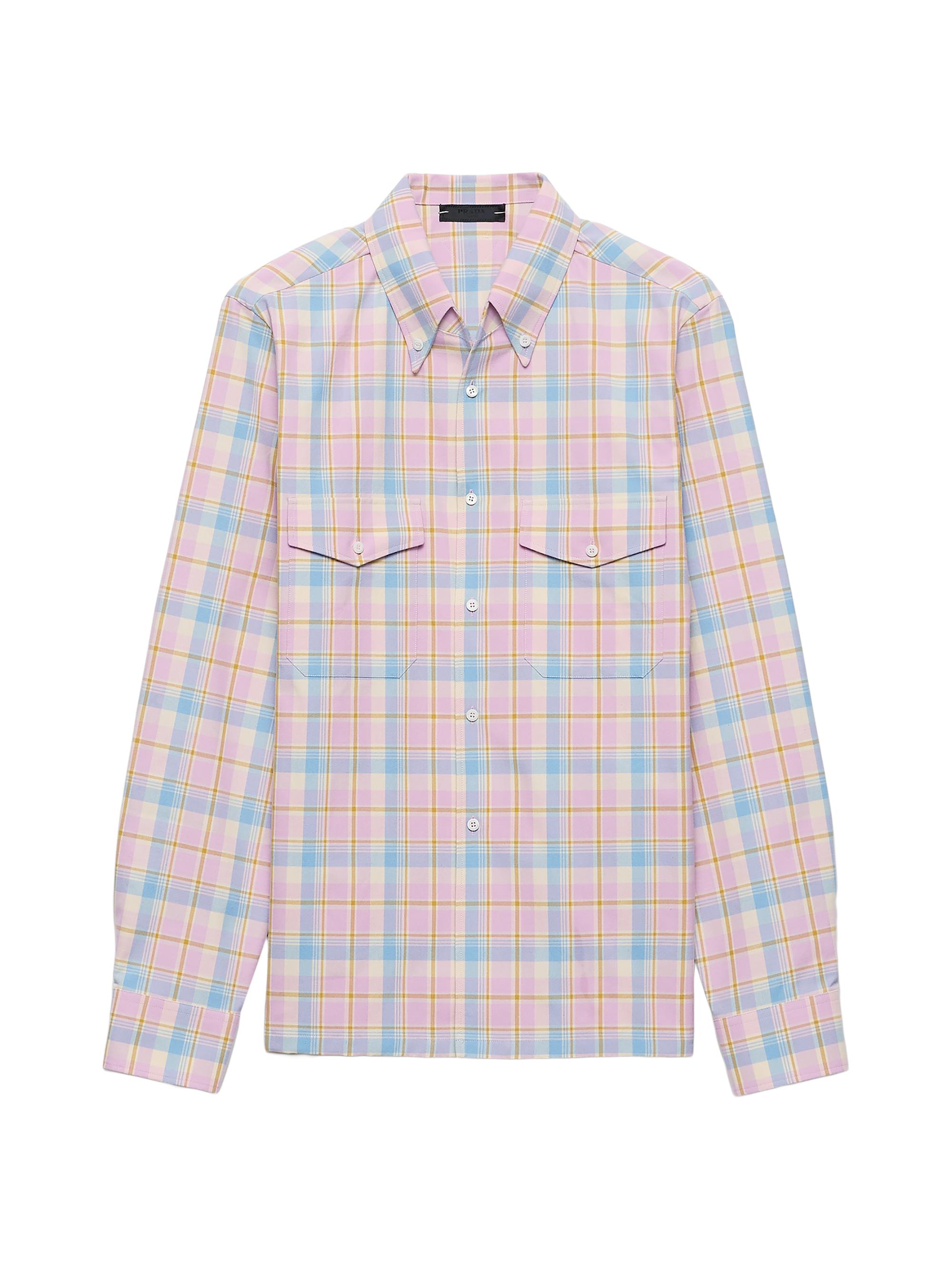 Prada Men's Checked Cotton Button-Down Shirt - Pink