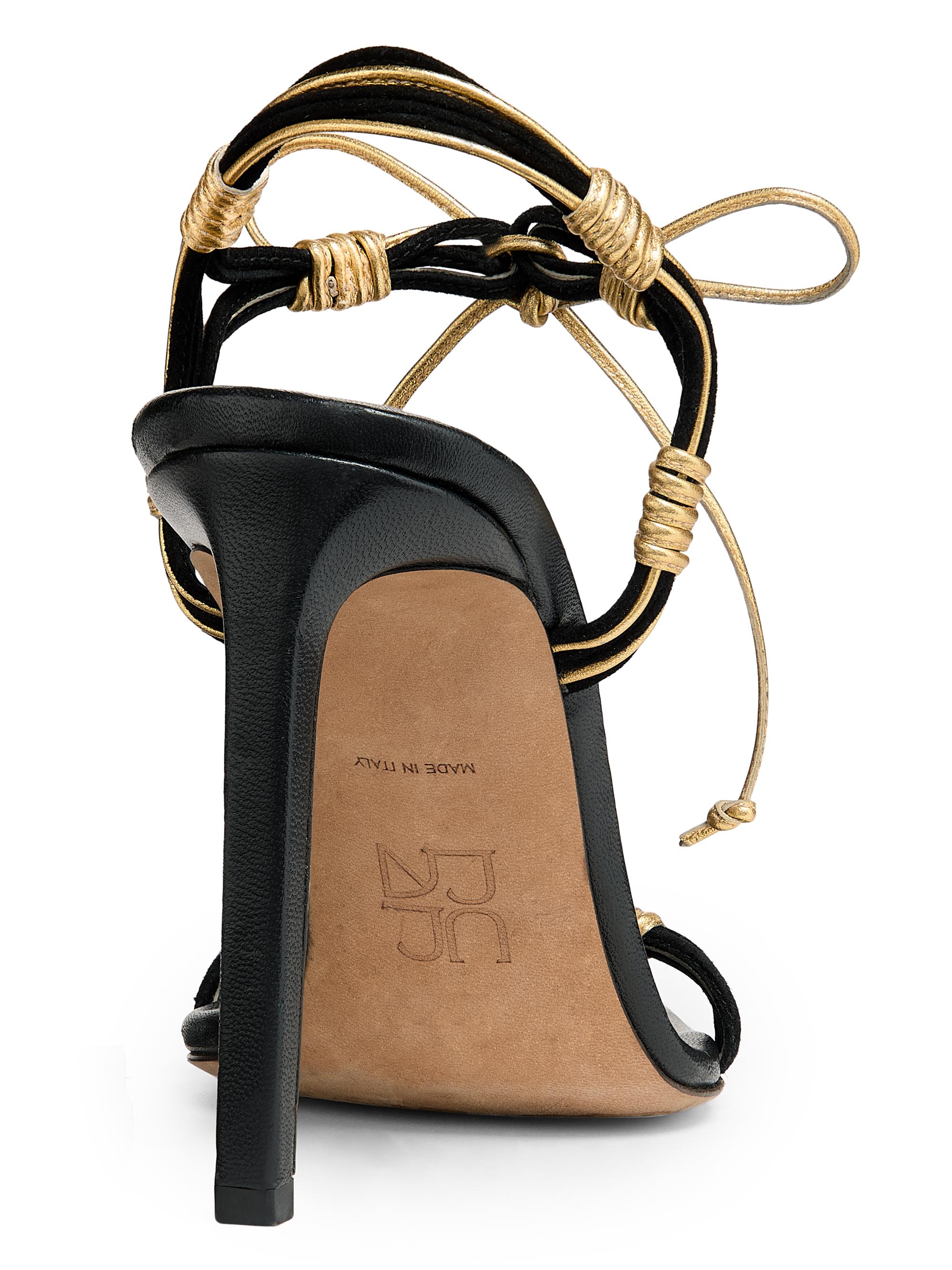 Ulla Johnson Women's Aris 95MM Leather & Suede Stiletto Sandals - Black - side view in Black