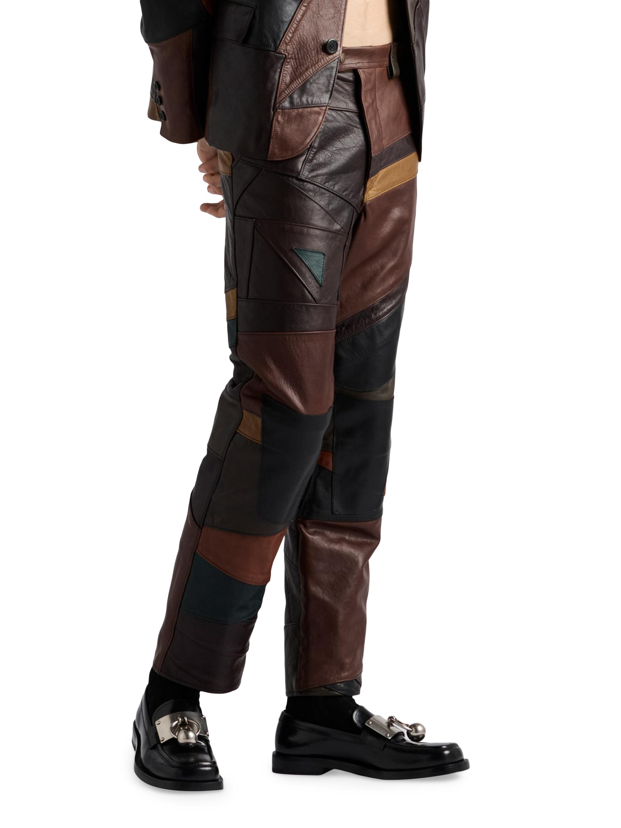 Prada Patchwork Leather Pants | Saks Fifth Avenue