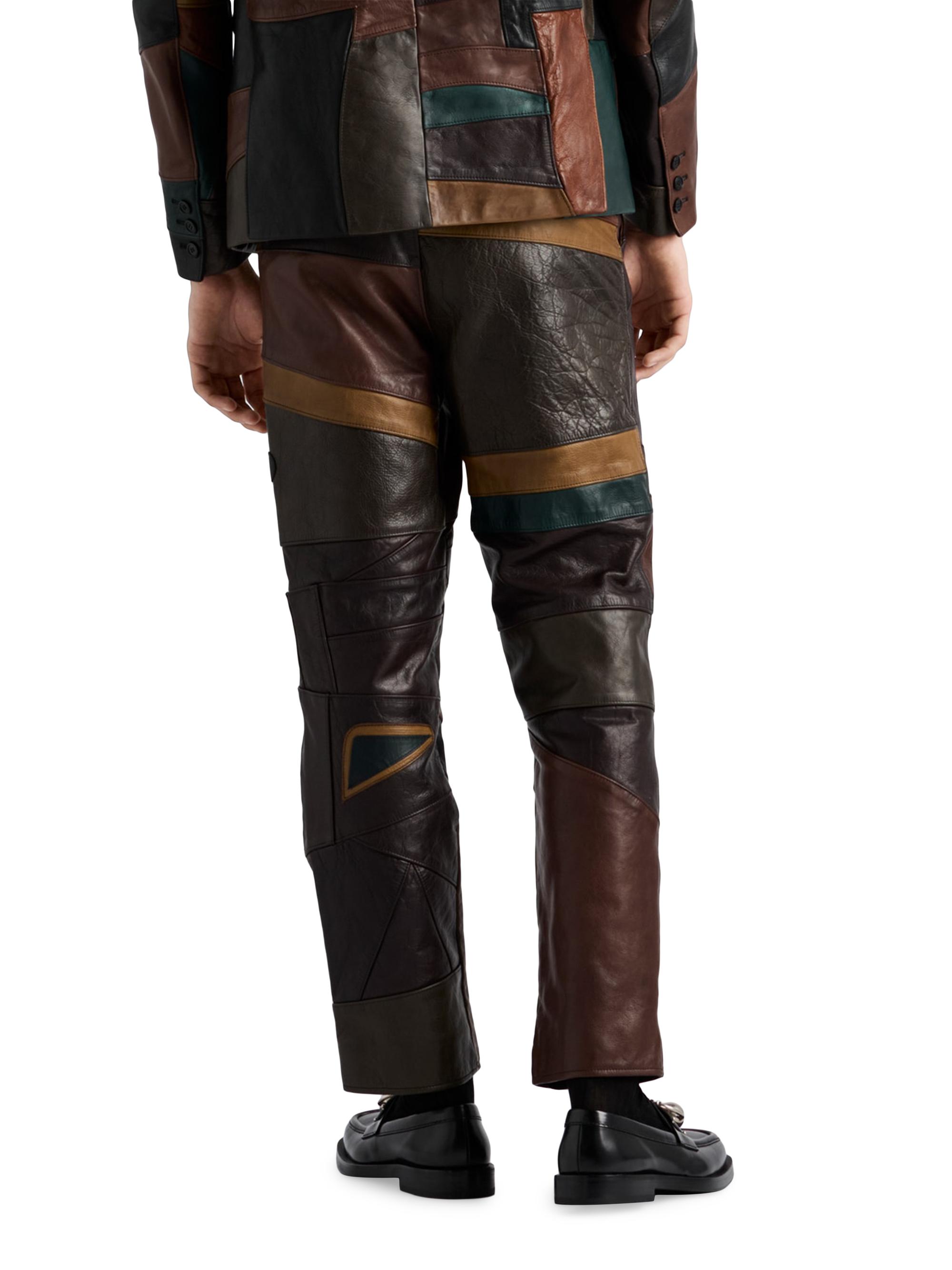 Prada Patchwork Leather Pants | Saks Fifth Avenue