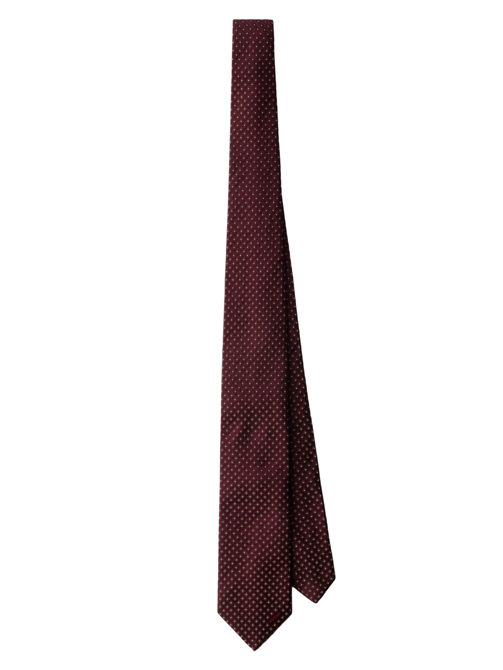 Prada Men's Silk Tie - Dark Red