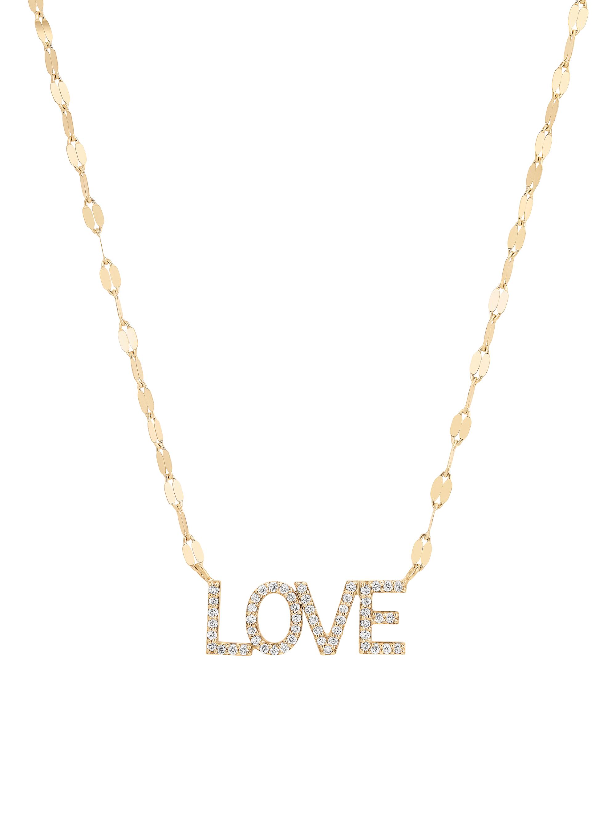 Lana Women's 14K Yellow Gold & 0.14 TCW Diamond "Love" Pendant Necklace - Yellow Gold