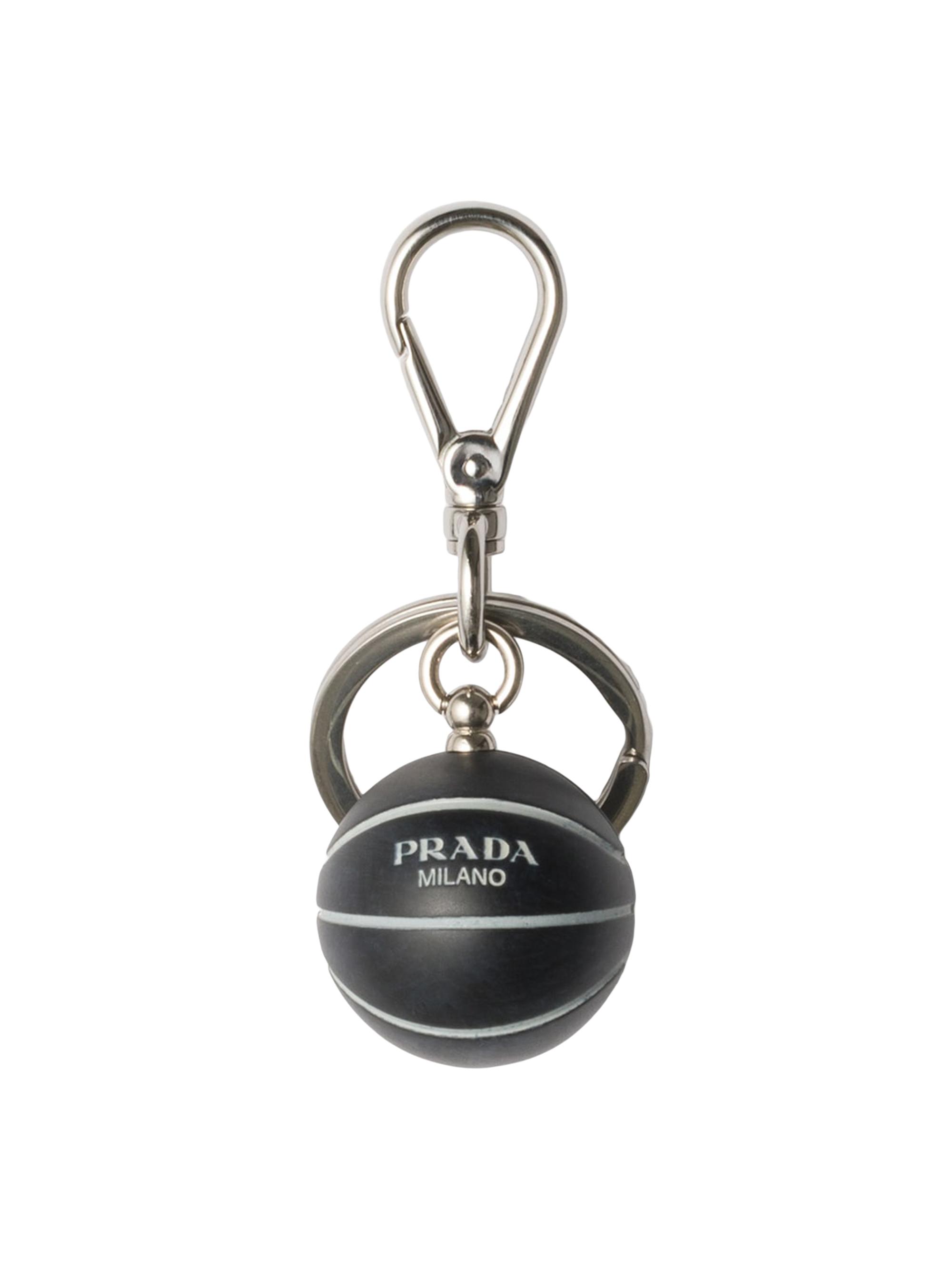 Prada Metal Basketball Key Ring - Grey