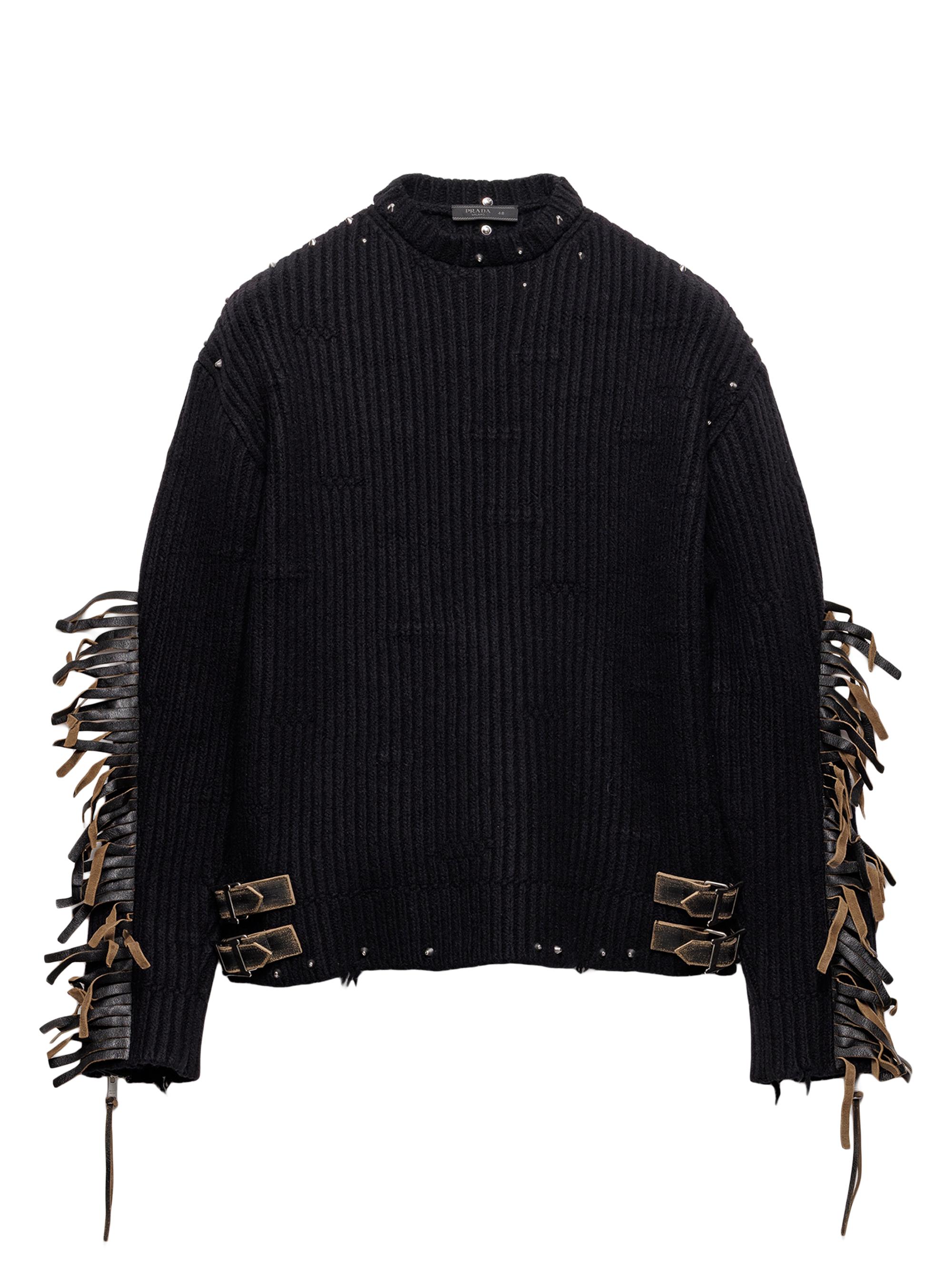 トップス prada wool crewneck sweater Prada Wool Cashmere and Lamé Crew-Neck Sweater | Saks Fifth