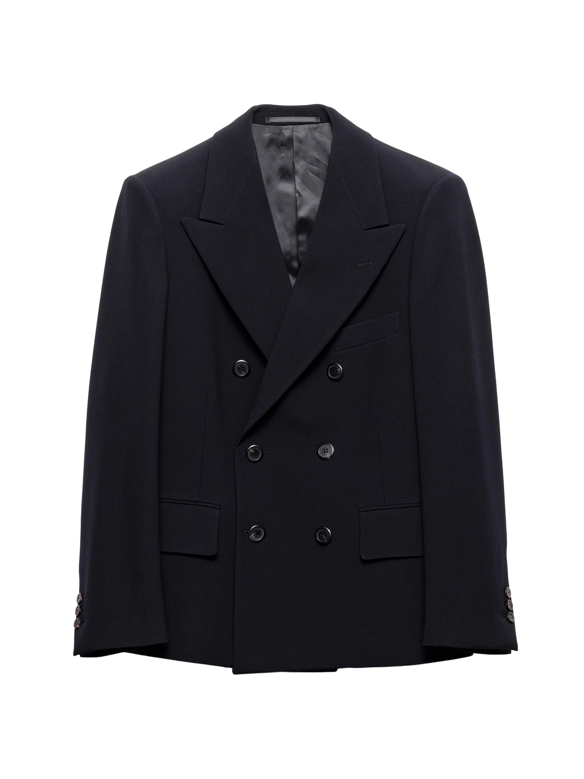 Prada Men's Double-Breasted Wool Jacket - Blue