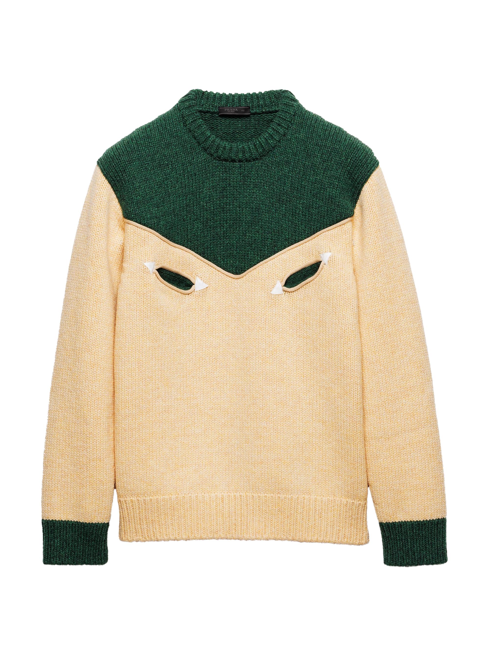 Prada Men's Oversized Shetland Wool Sweater - Yellow