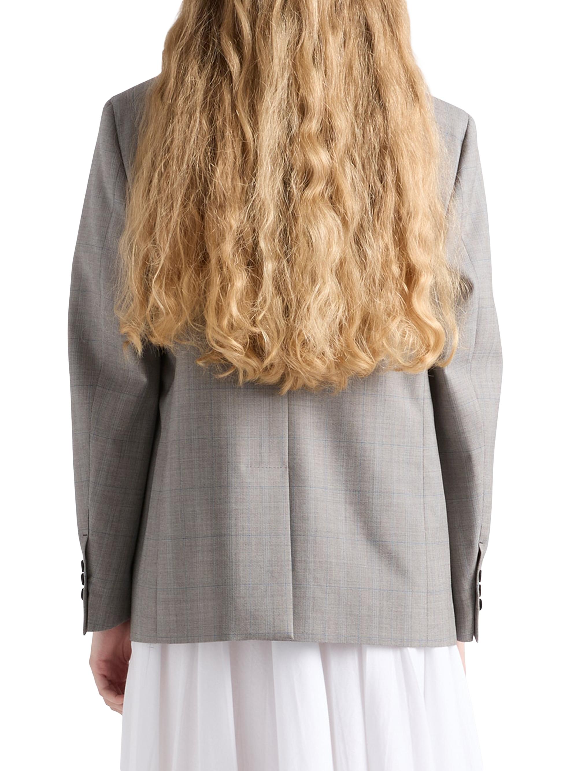 Prada Single-Breasted Checked Grisaille Jacket | Saks Fifth Avenue