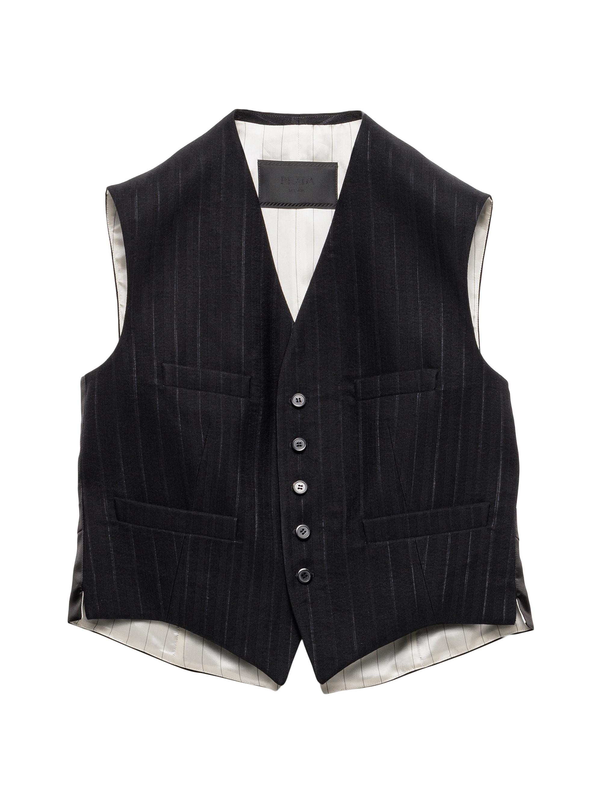 Prada Men's Single-Breasted Wool Blend Vest - Black