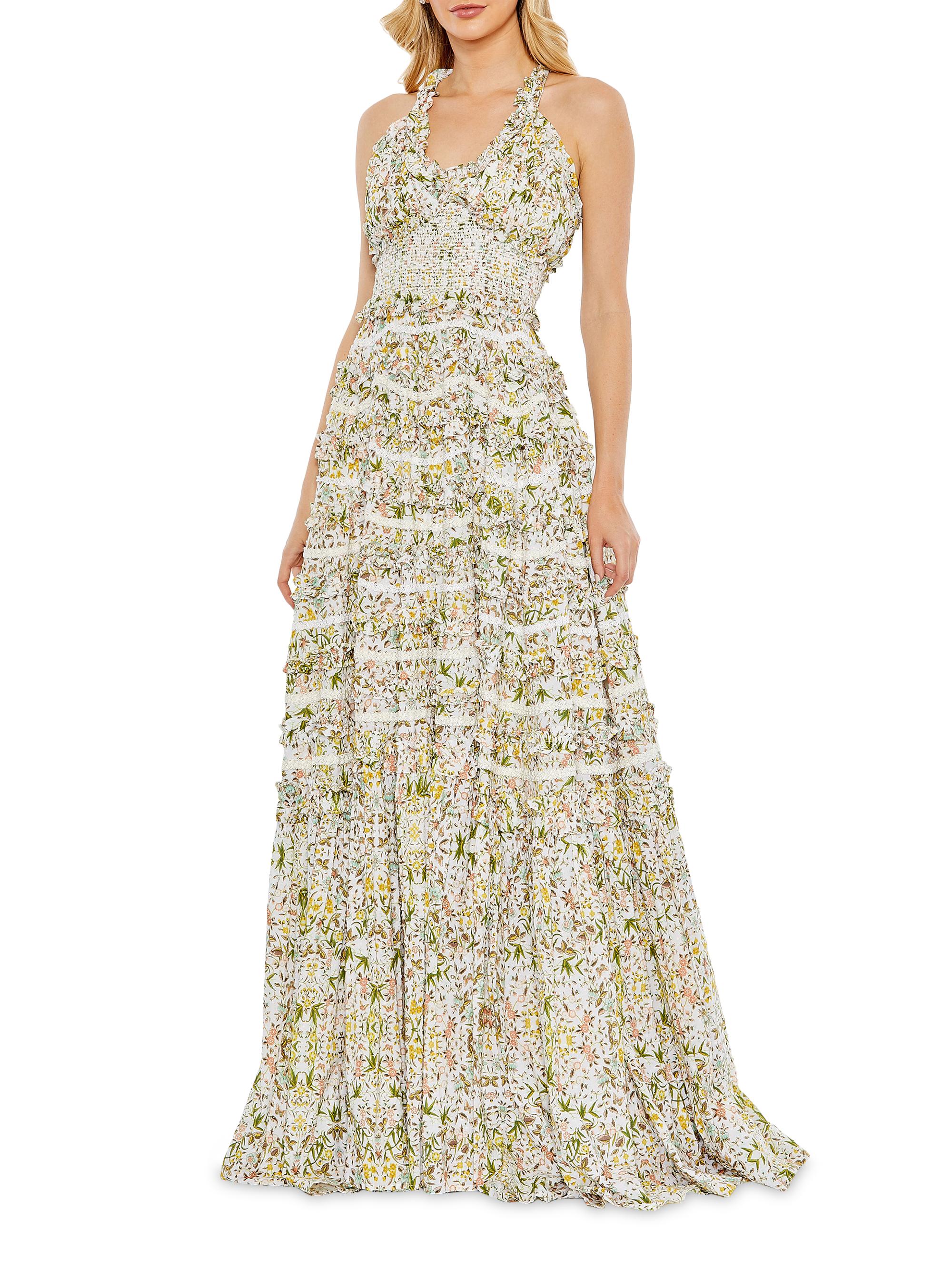 Mac Duggal Women's Floral Ruffle Tiered Smocked Maxi Dress -  Multi