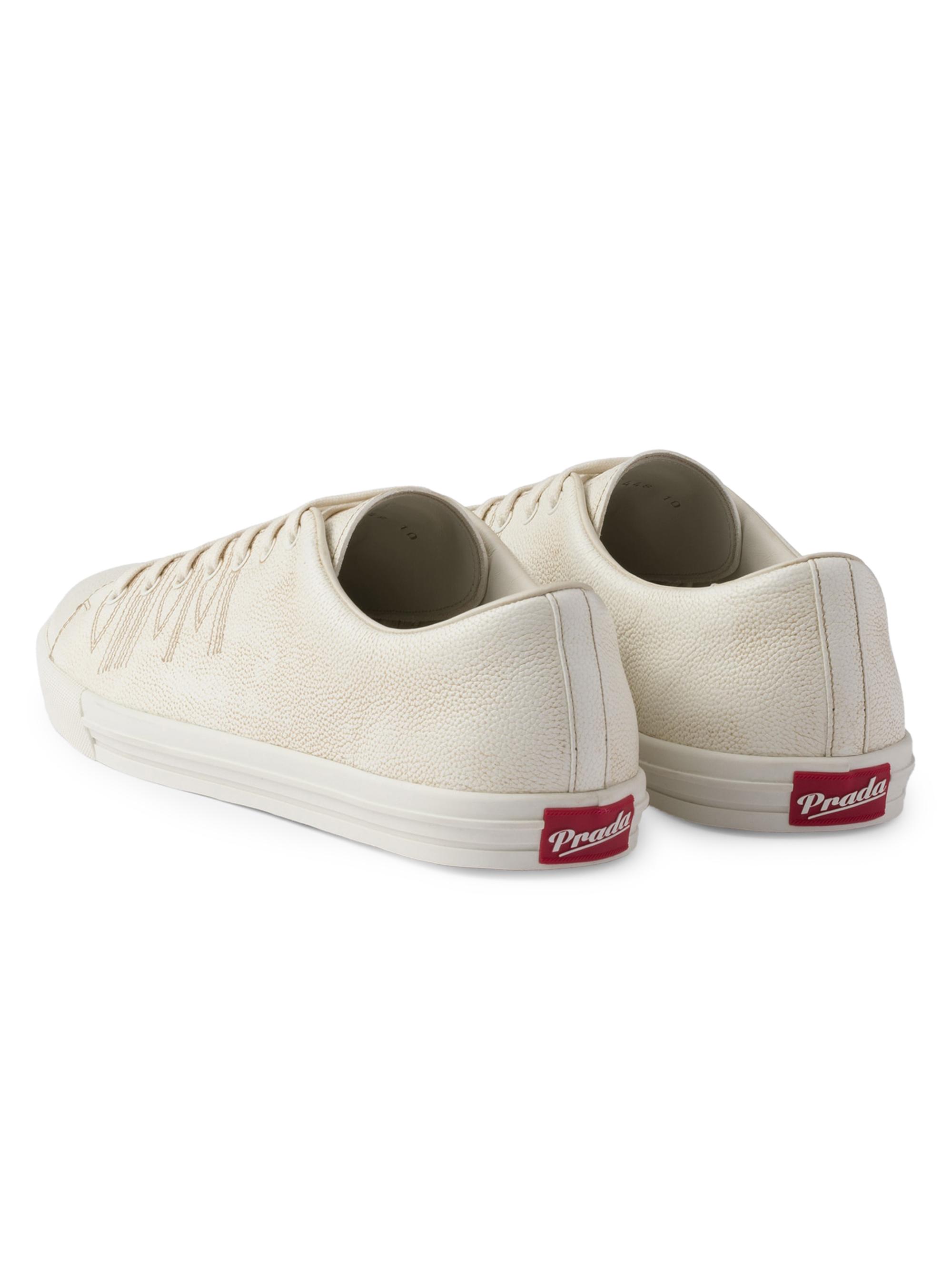 Prada Aged-Effect Leather Sneakers | Saks Fifth Avenue