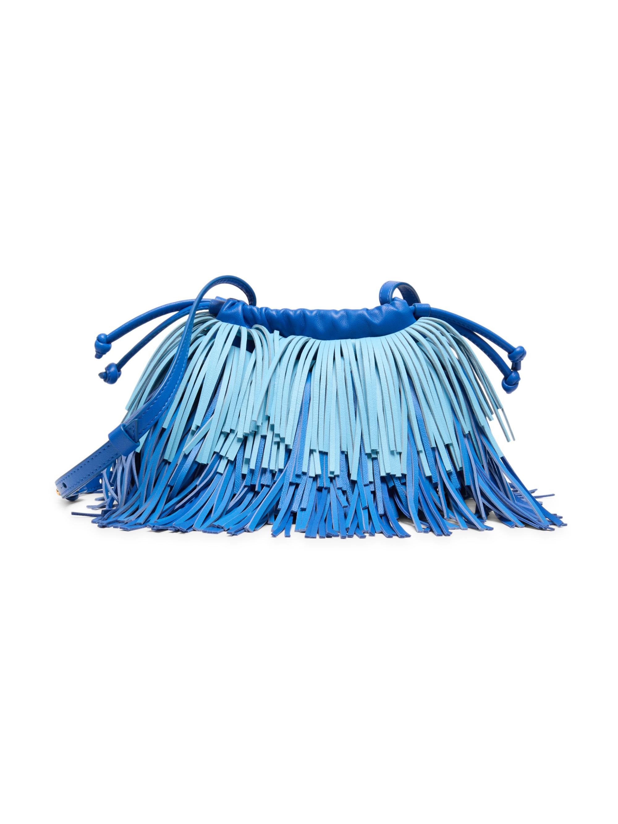 Zimmermann Women's Fringed Leather Crossbody Bag - Light Blue