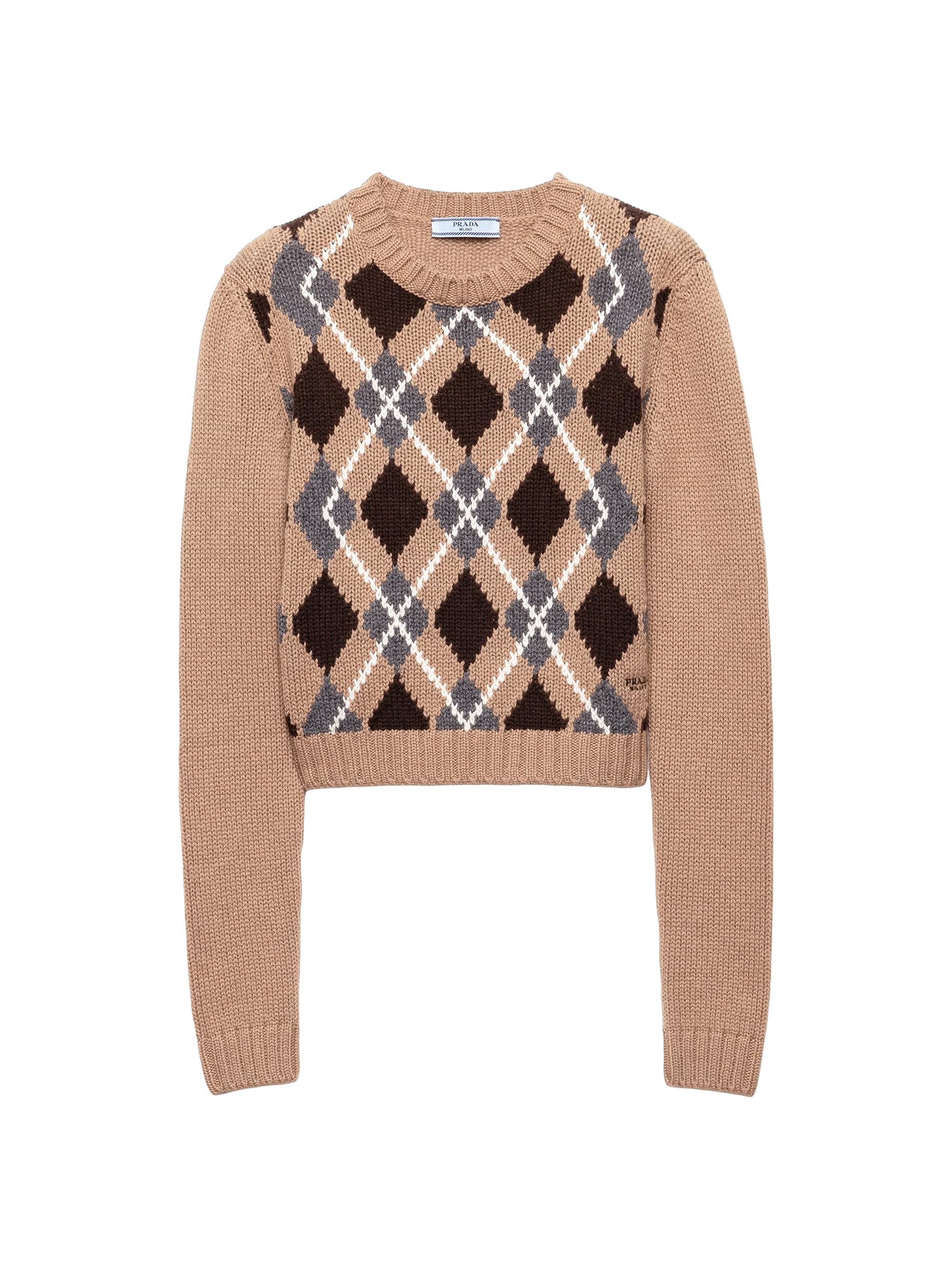 Prada Women's Cashmere Crewneck Sweater - Brown