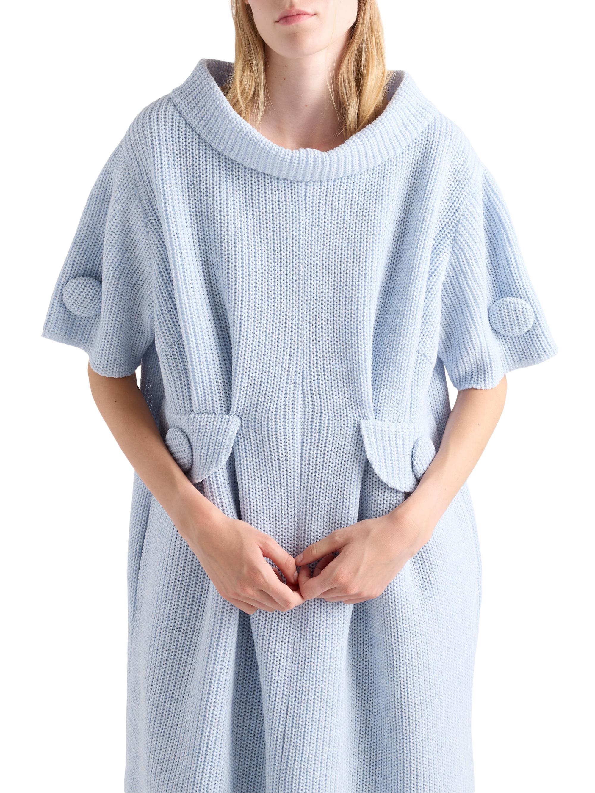 long sleeve ribbed knit dress Anna-Kaci Women's Long Sleeve Ribbed Knit Dress with Puff Shoulders, Crew Neckline, and Soft Stretch Fit, Large 12-14 / Brown main image 0