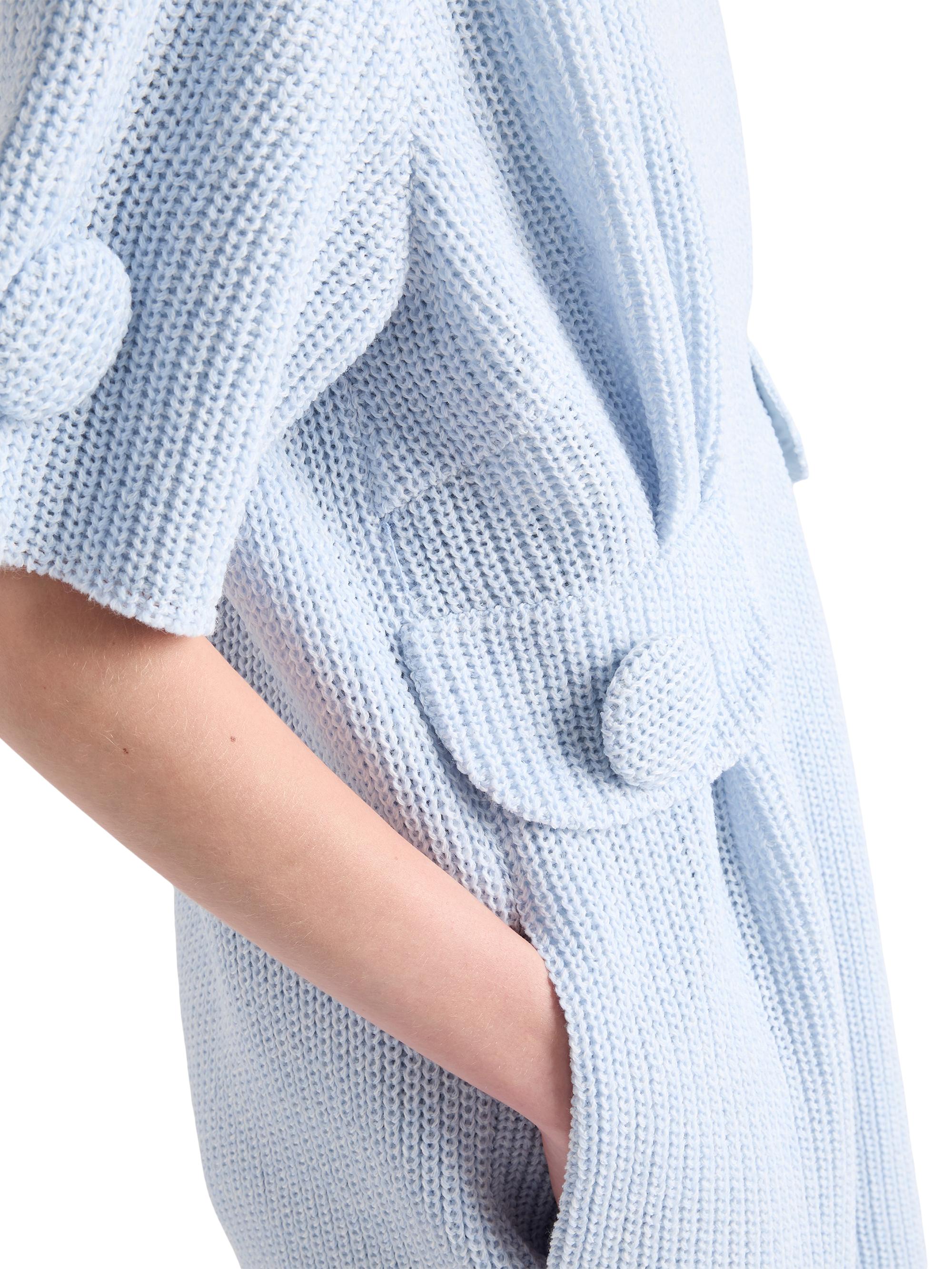 Prada Moulin Wool Knit Dress, Woman, Blue/natural, Size 40