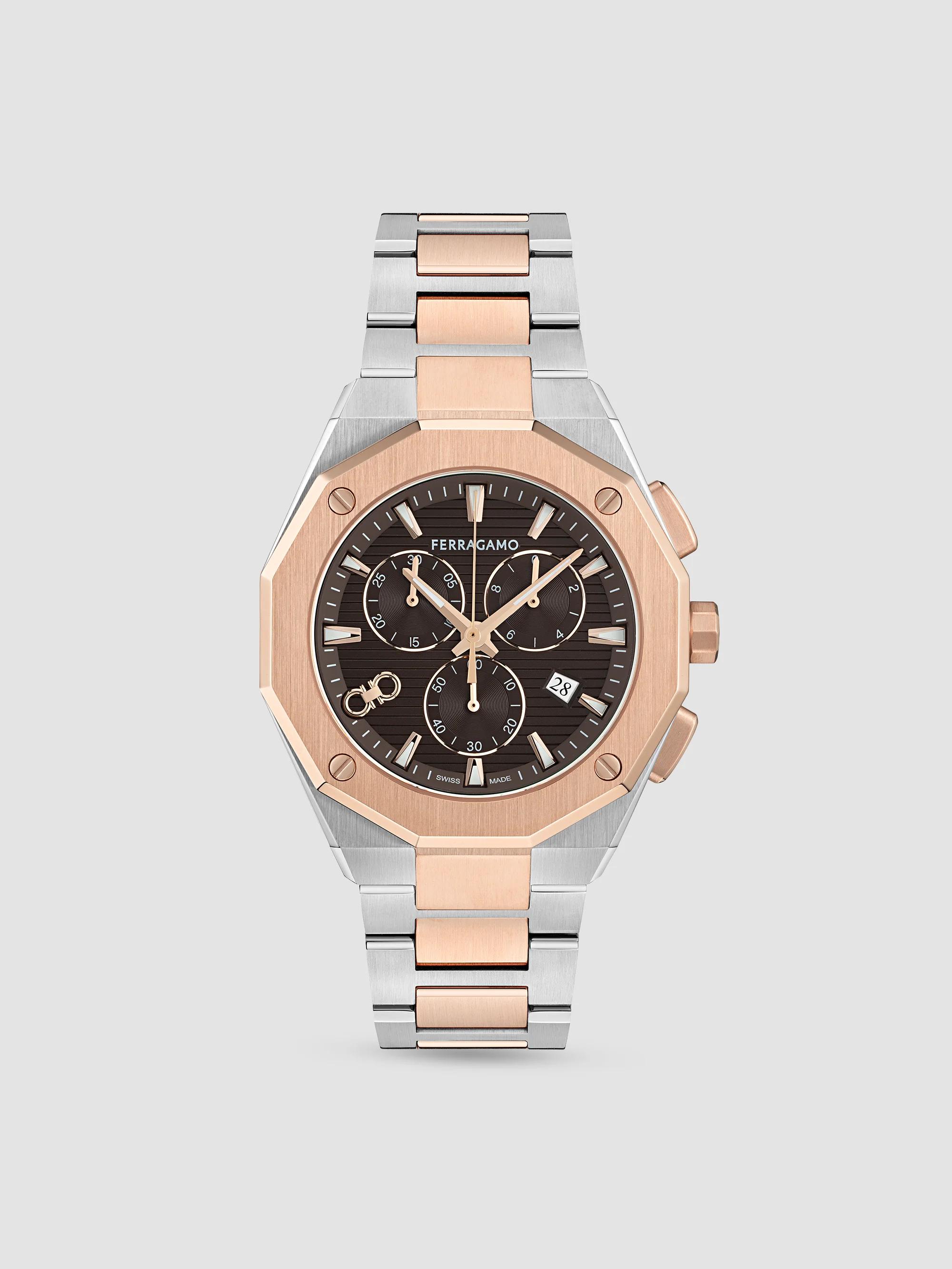 Versace 45MM Greca Extreme Chrono Yellow Gold Watch | Saks Fifth