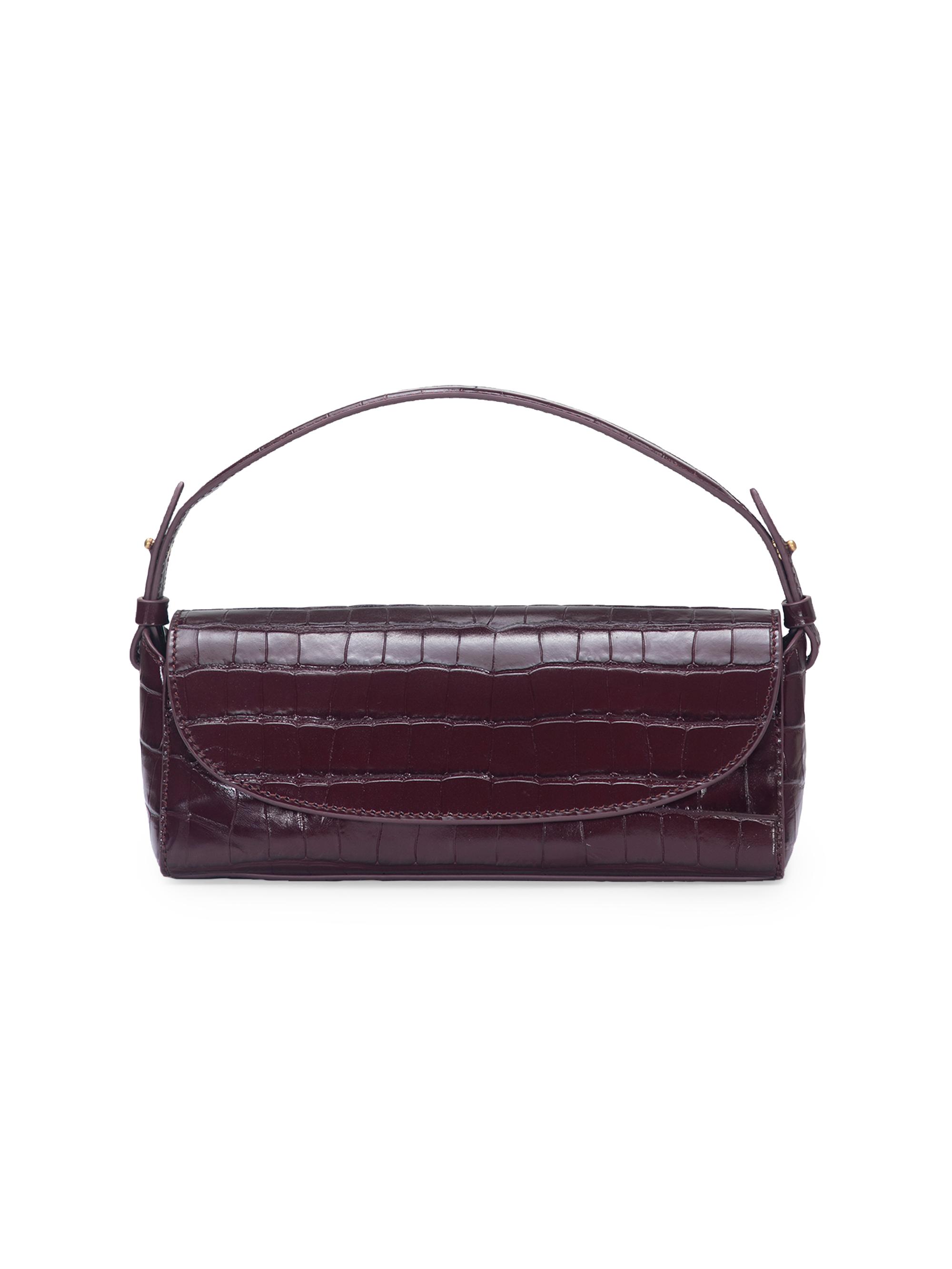 Brandon Blackwood Kendrick Croc-Embossed Leather Top Handle Bag