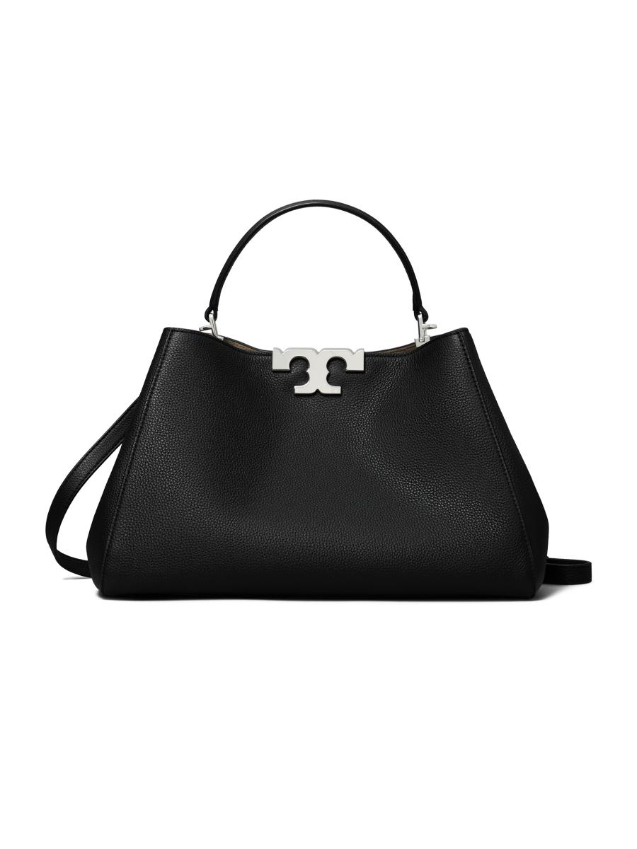Tory Burch Women's Eleanor Pebbled Leather Satchel In Black