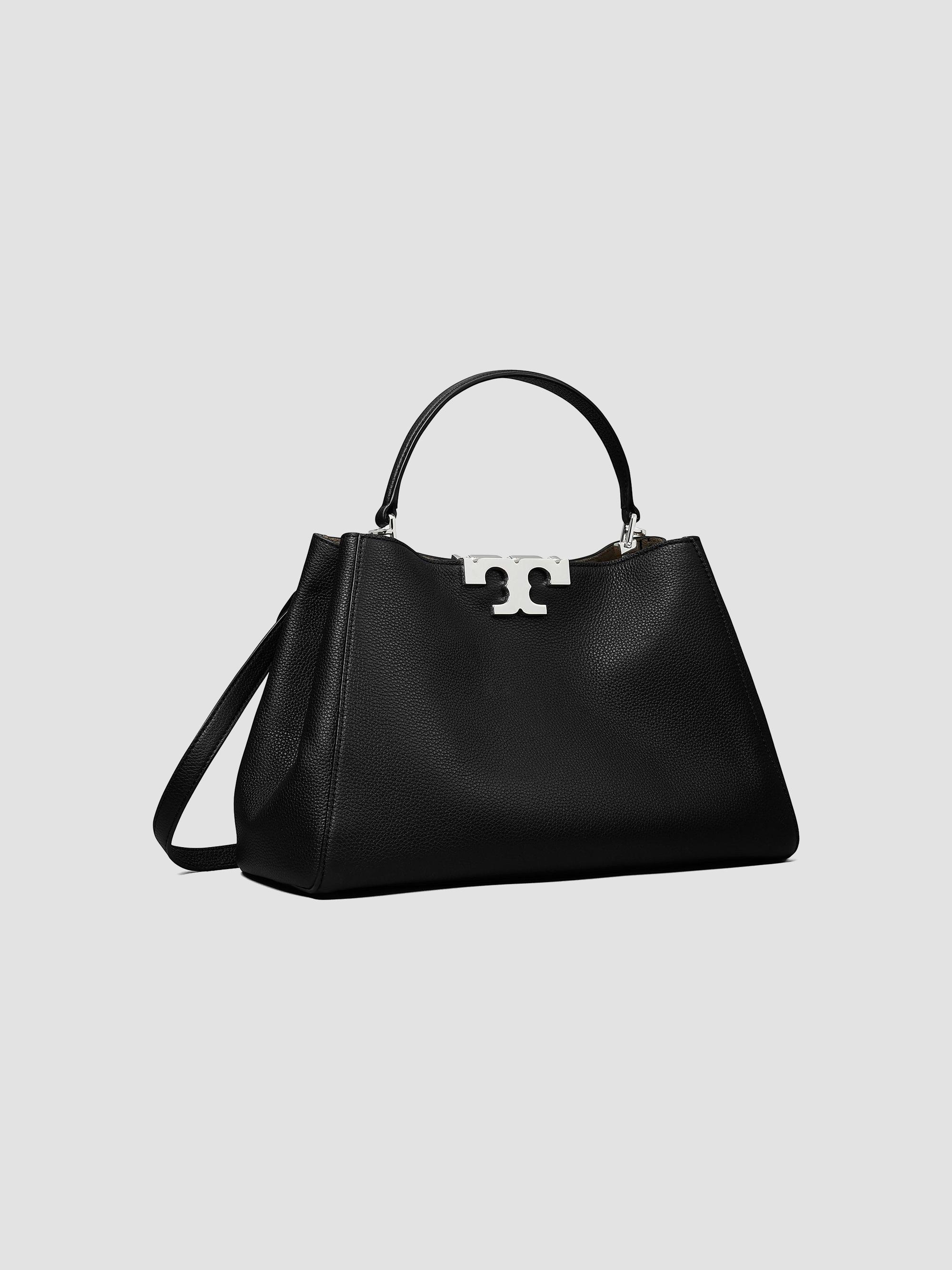 Tory Burch Women's Eleanor Pebbled Leather Satchel - Black | Thumbnail 3