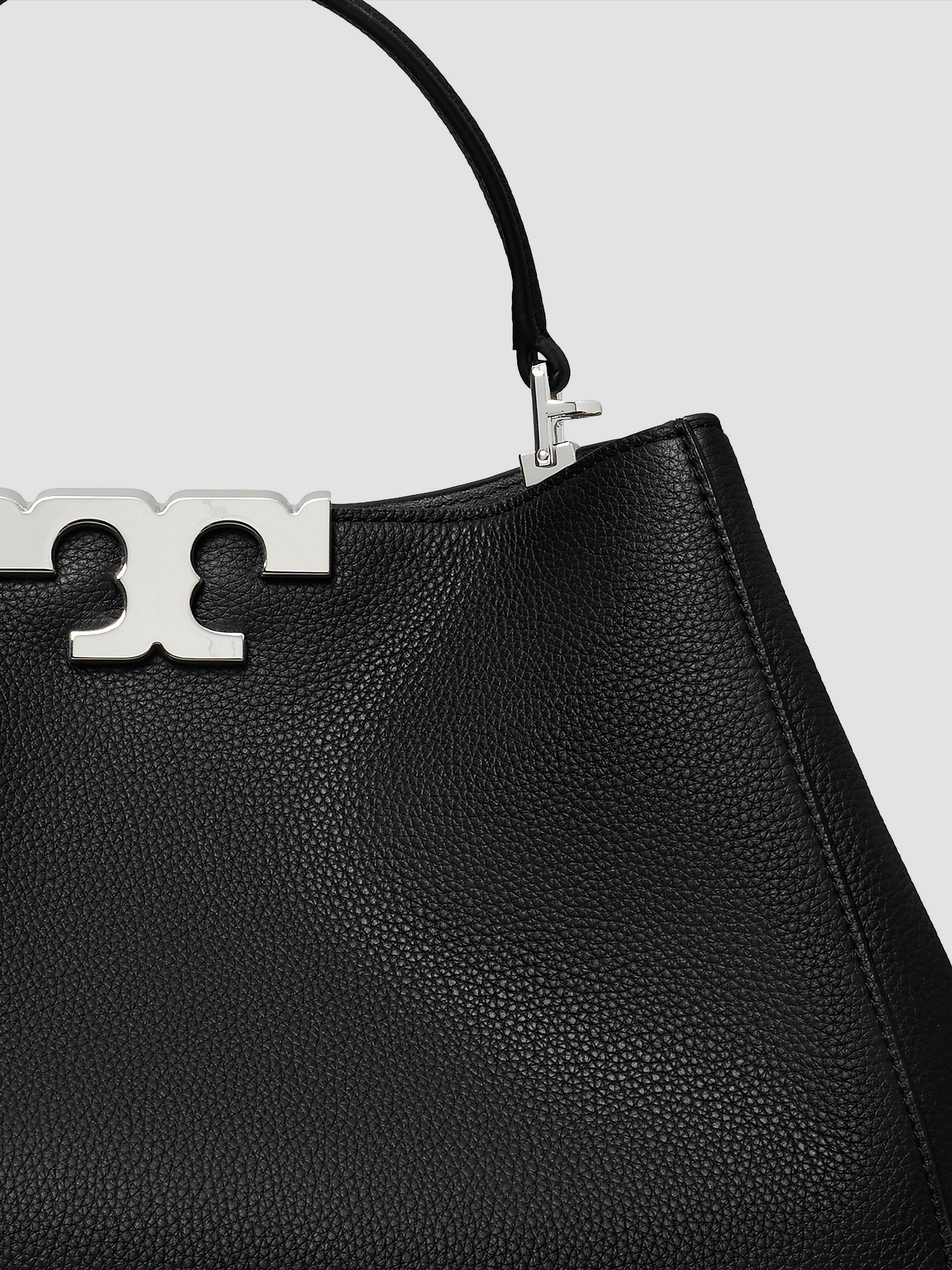 Tory Burch Women's Eleanor Pebbled Leather Satchel - Black | Thumbnail 4