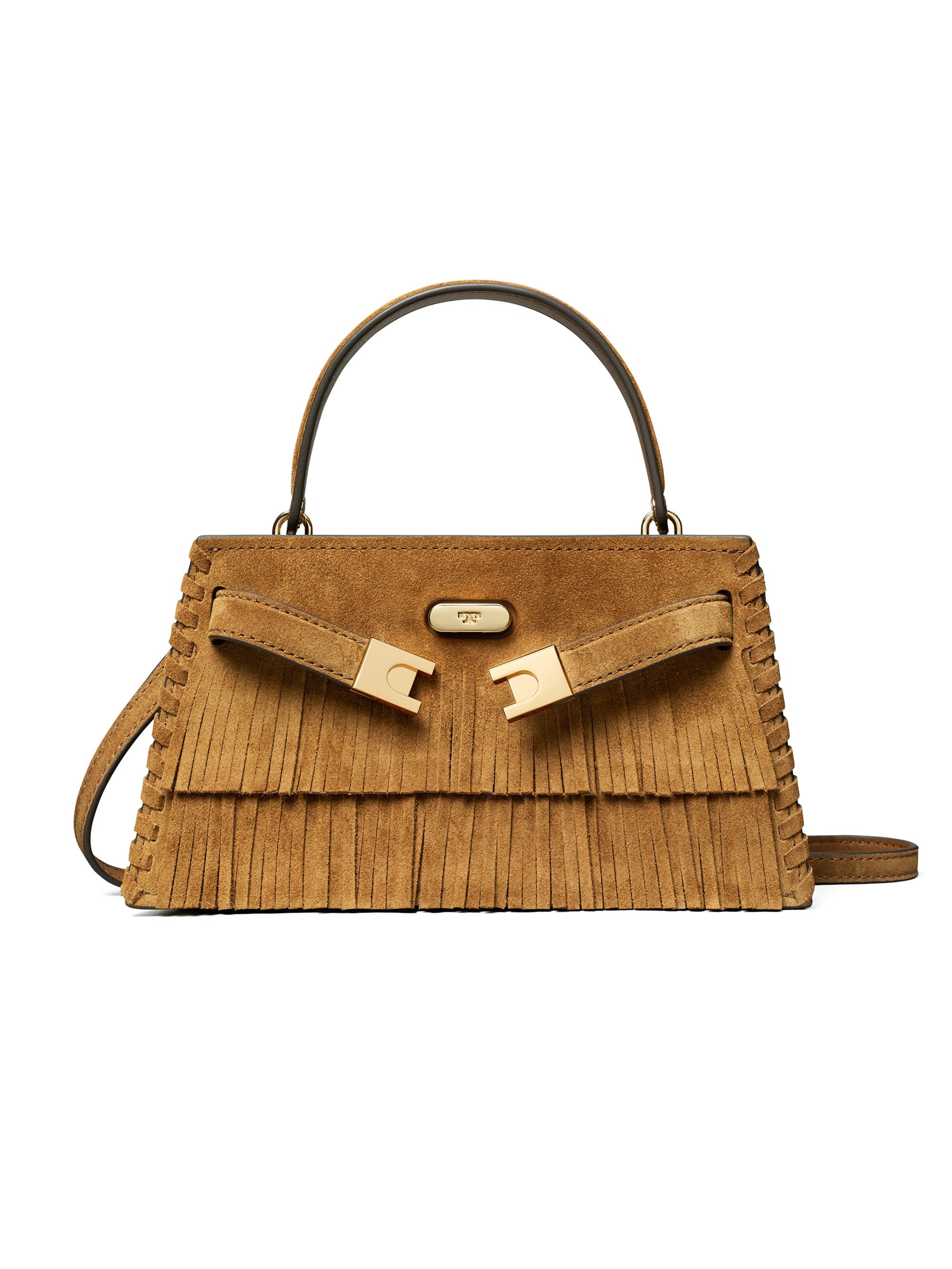 Tory Burch Mini Lee Radziwill Fringed Suede Top Handle Bag | Saks