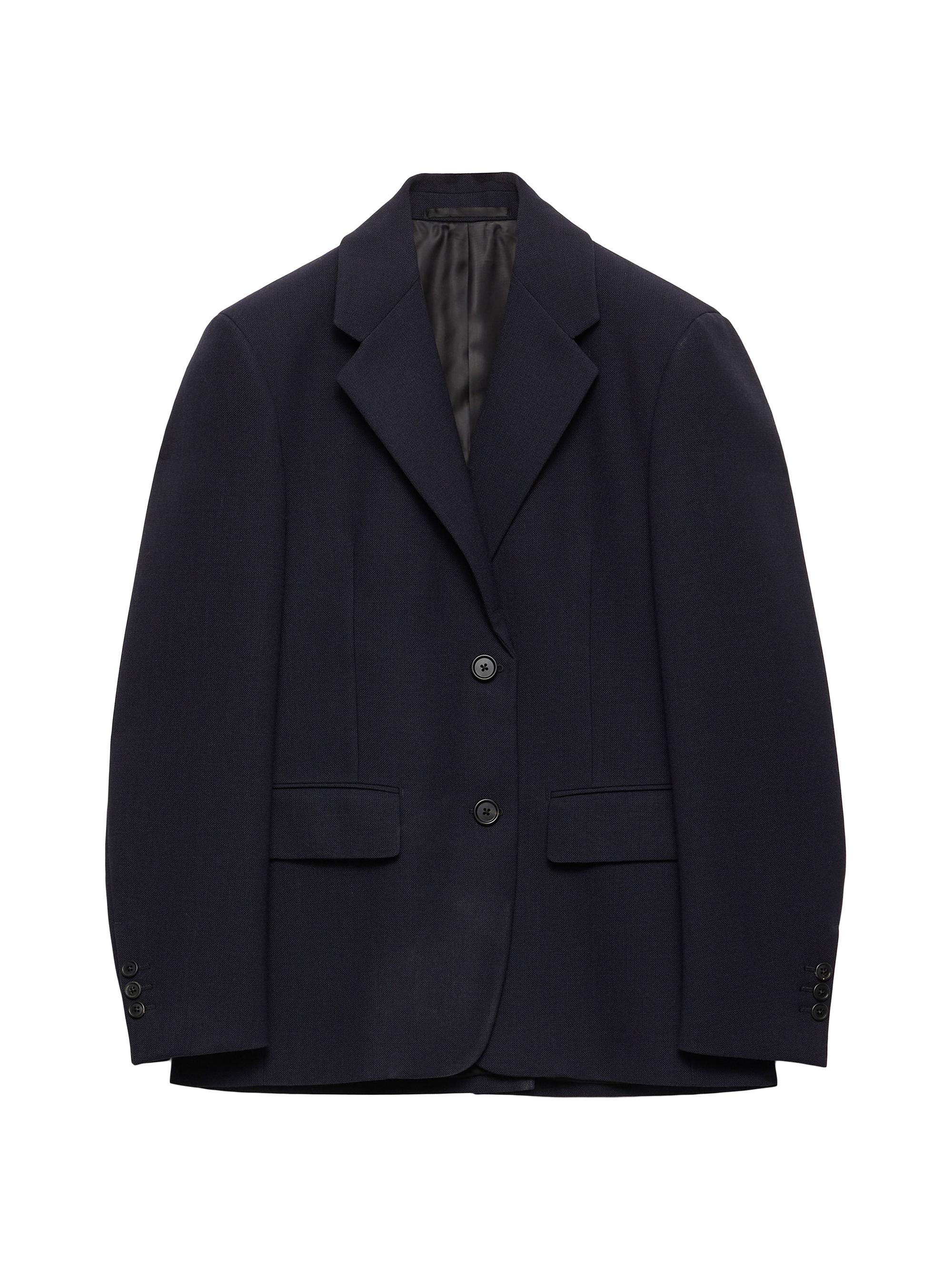 Prada Single-Breasted Wool And Re-Nylon Jacket | Saks Fifth Avenue