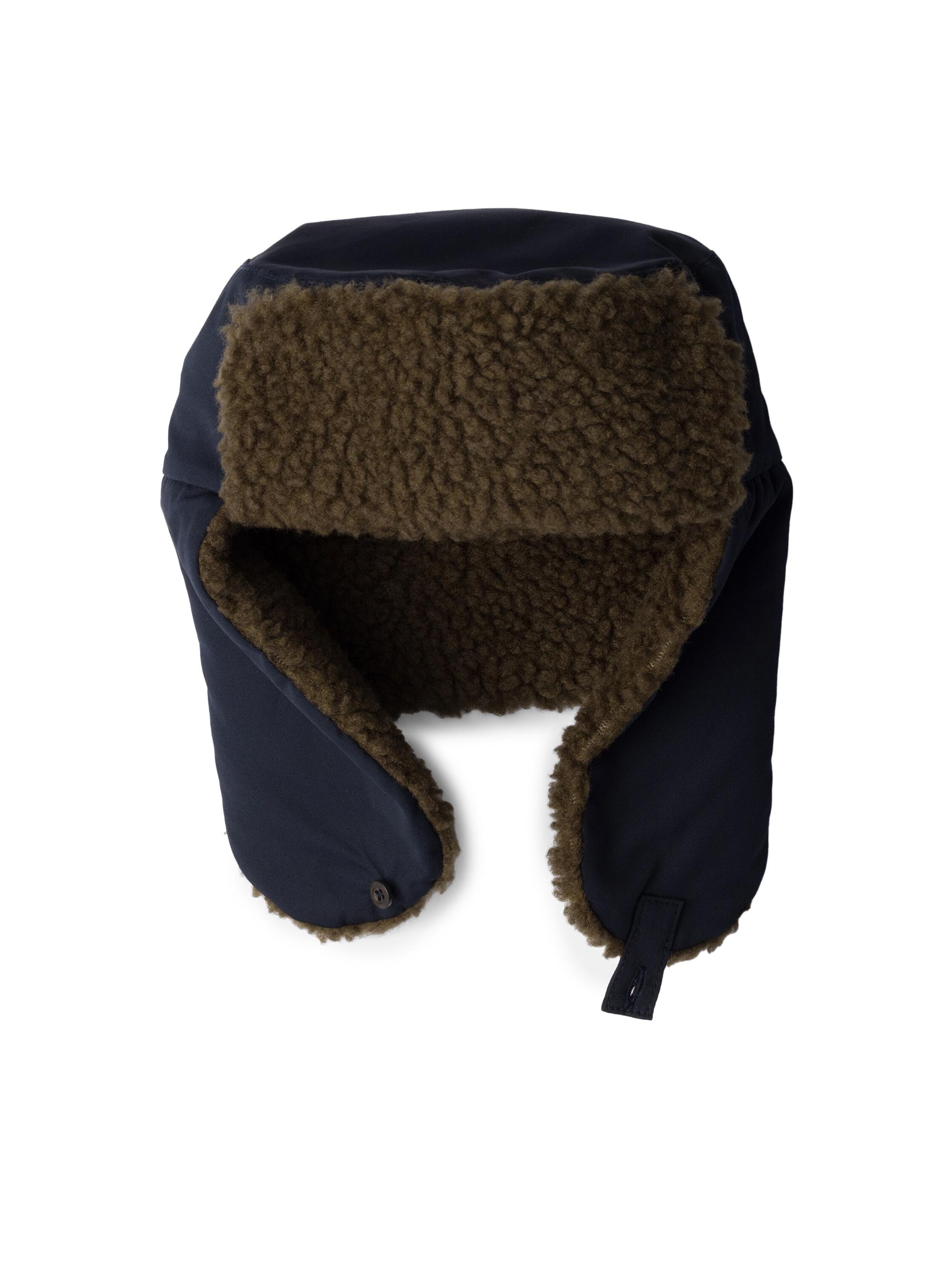 Prada Men's Poplin Trapper Hat with Fleece Lining - Blue