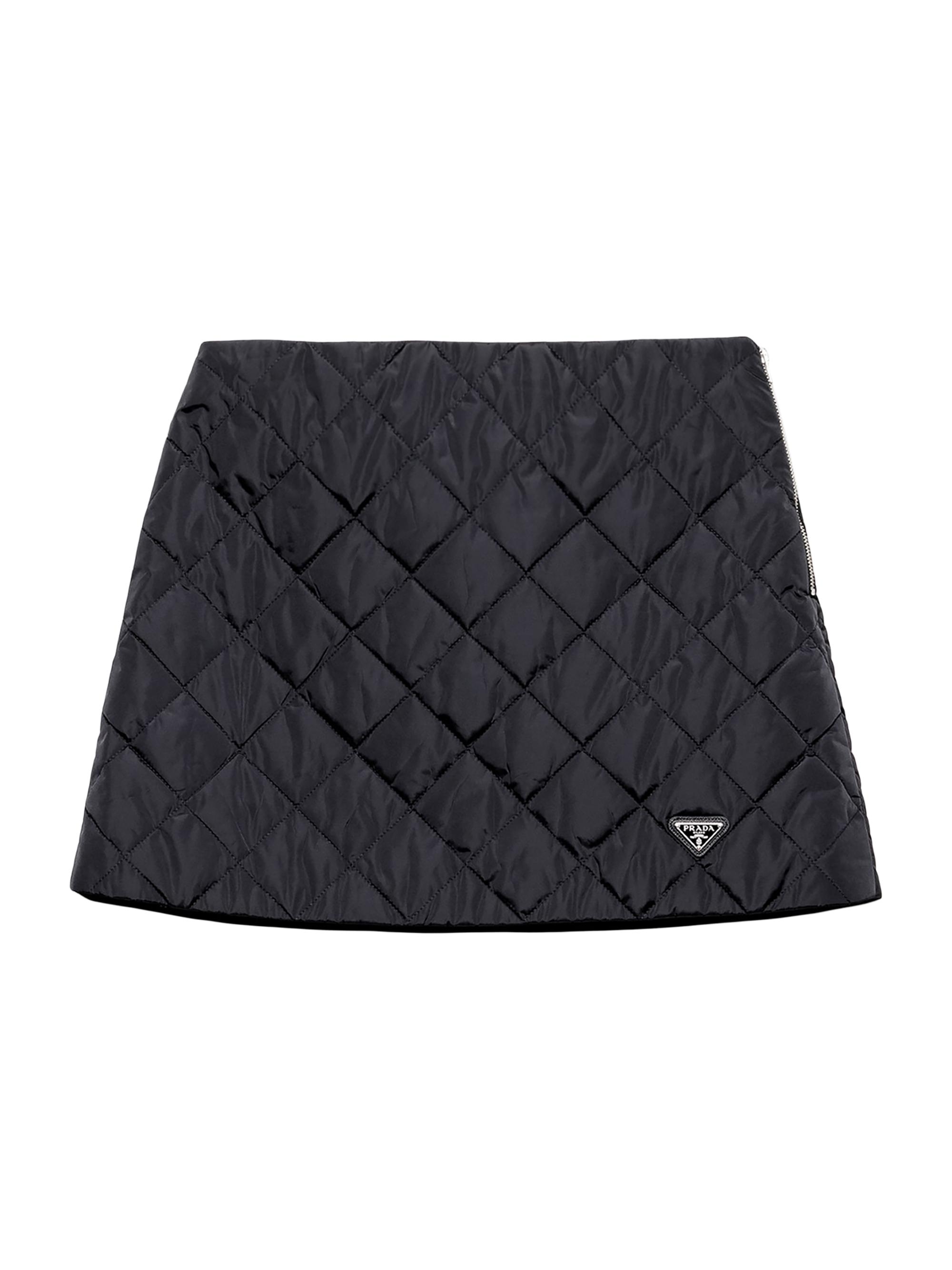 Prada Women's Lightweight Quilted Re-Nylon Miniskirt - Navy Blue