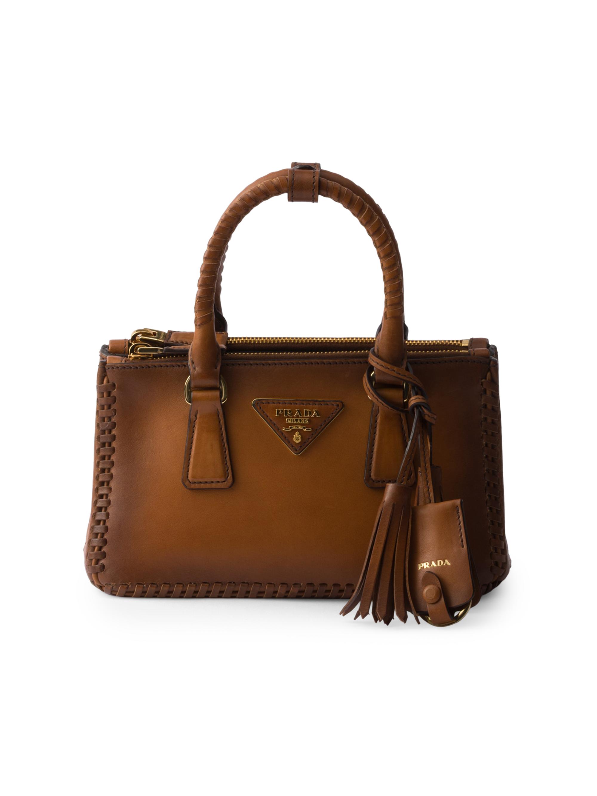 Prada Women's Galleria Leather Mini Top Handle Bag - Brown