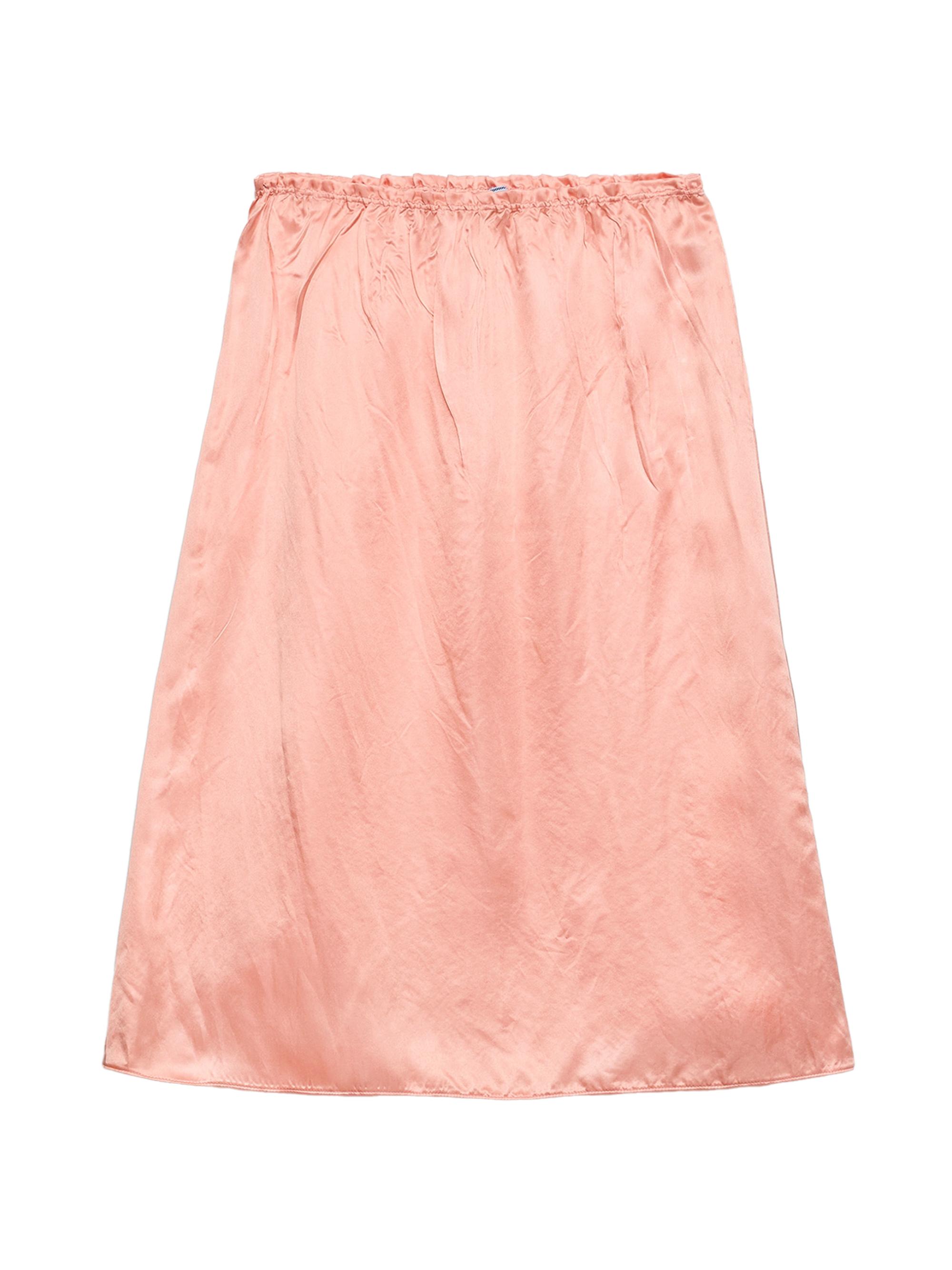 Prada Women's Washed Satin Skirt - Orange