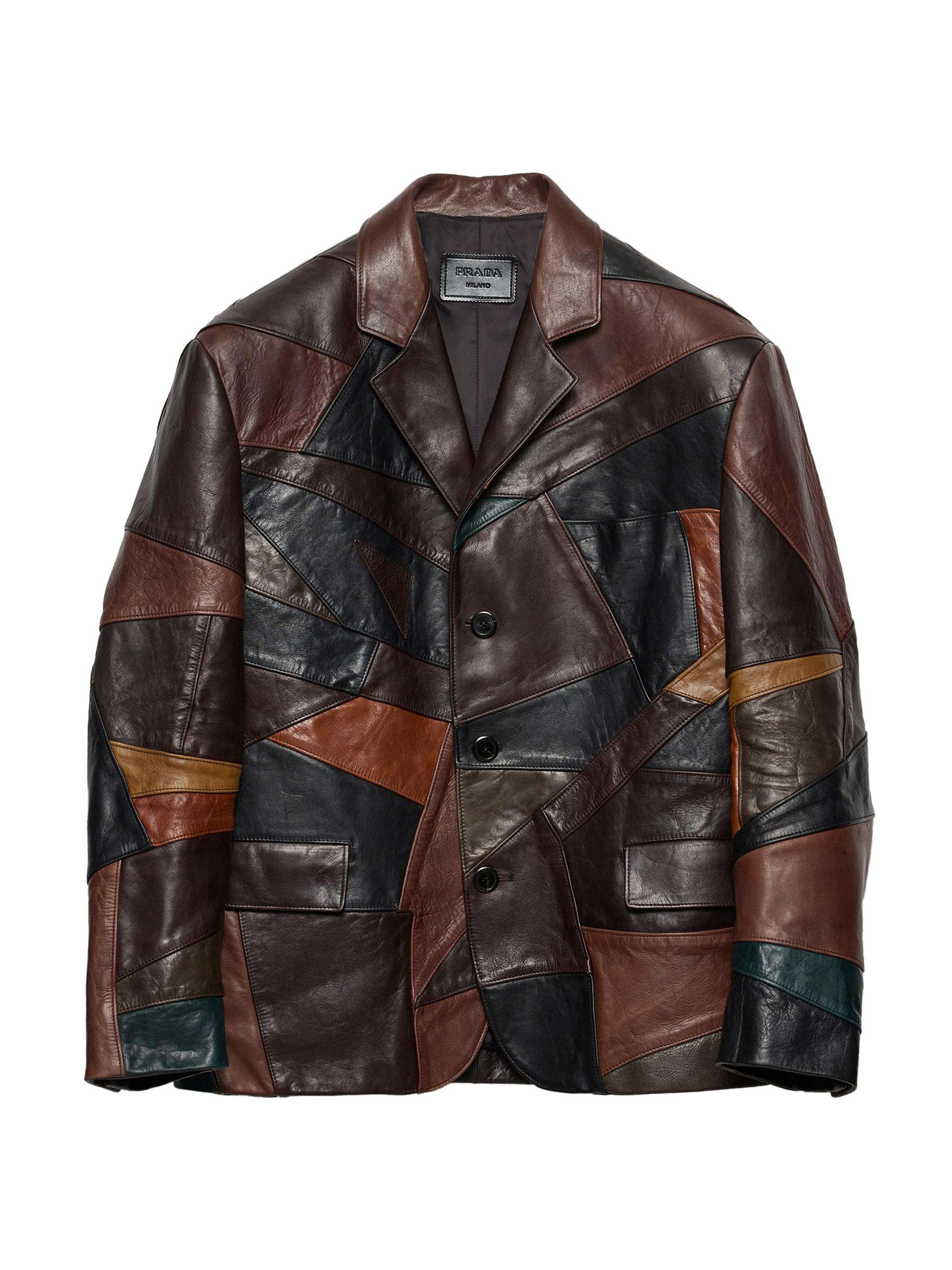 Prada Patchwork Leather Jacket | Saks Fifth Avenue