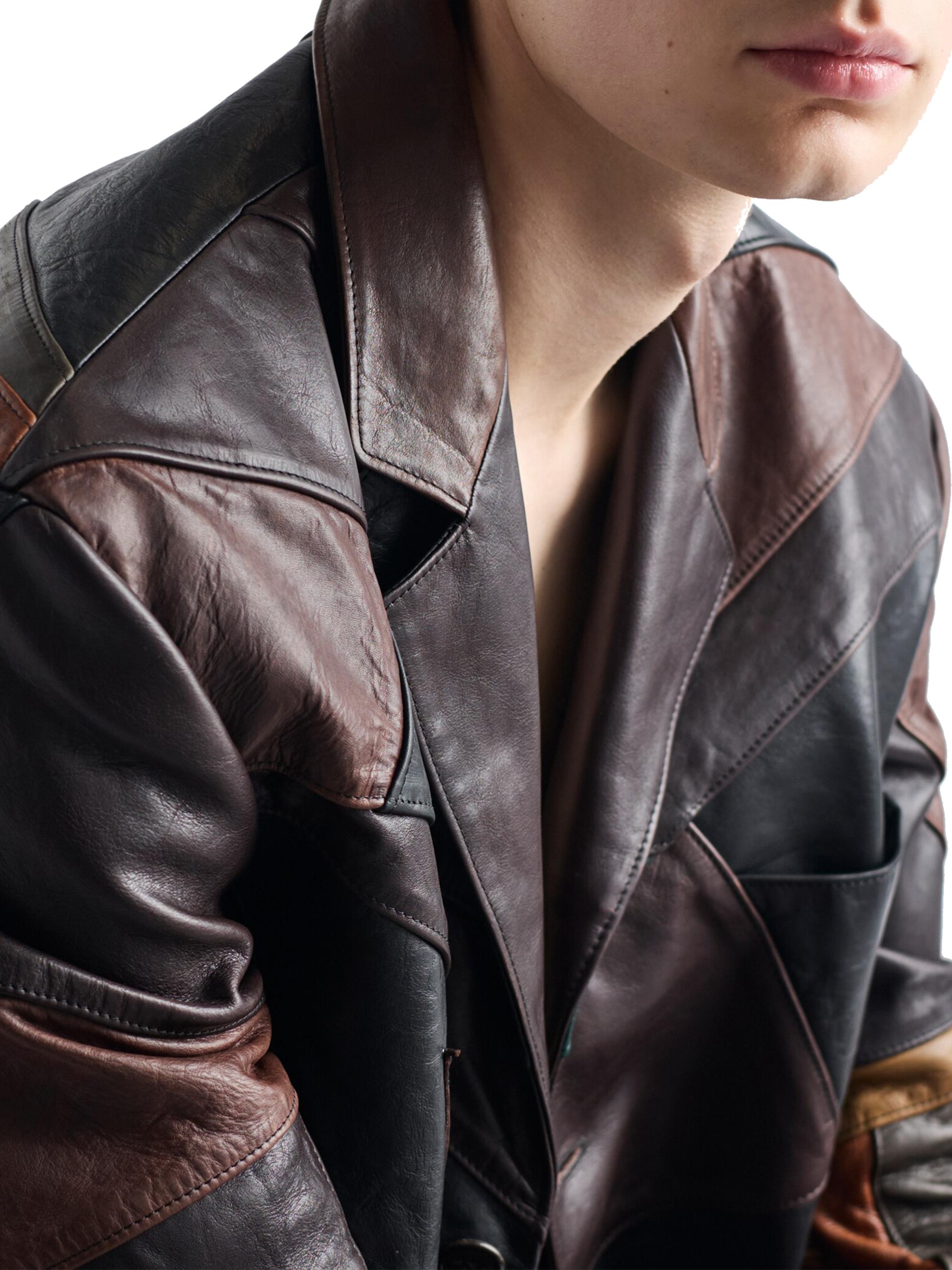 ジャケット・アウター archive PRADA leather & nylon jacket Prada Patchwork Leather Jacket | Saks Fifth Avenue