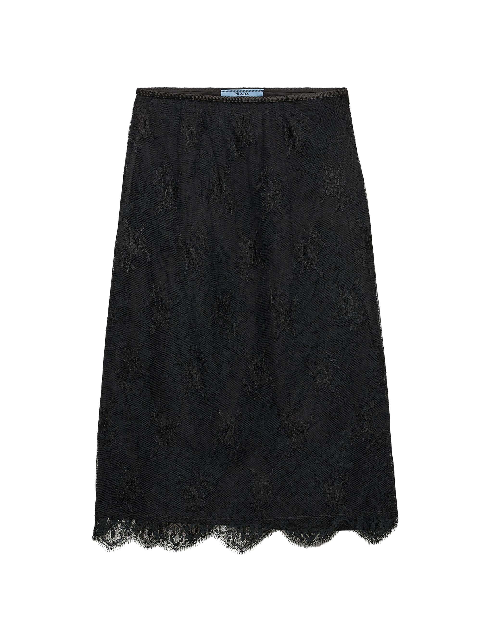 Prada Women's Lace Pencil Skirt - Black