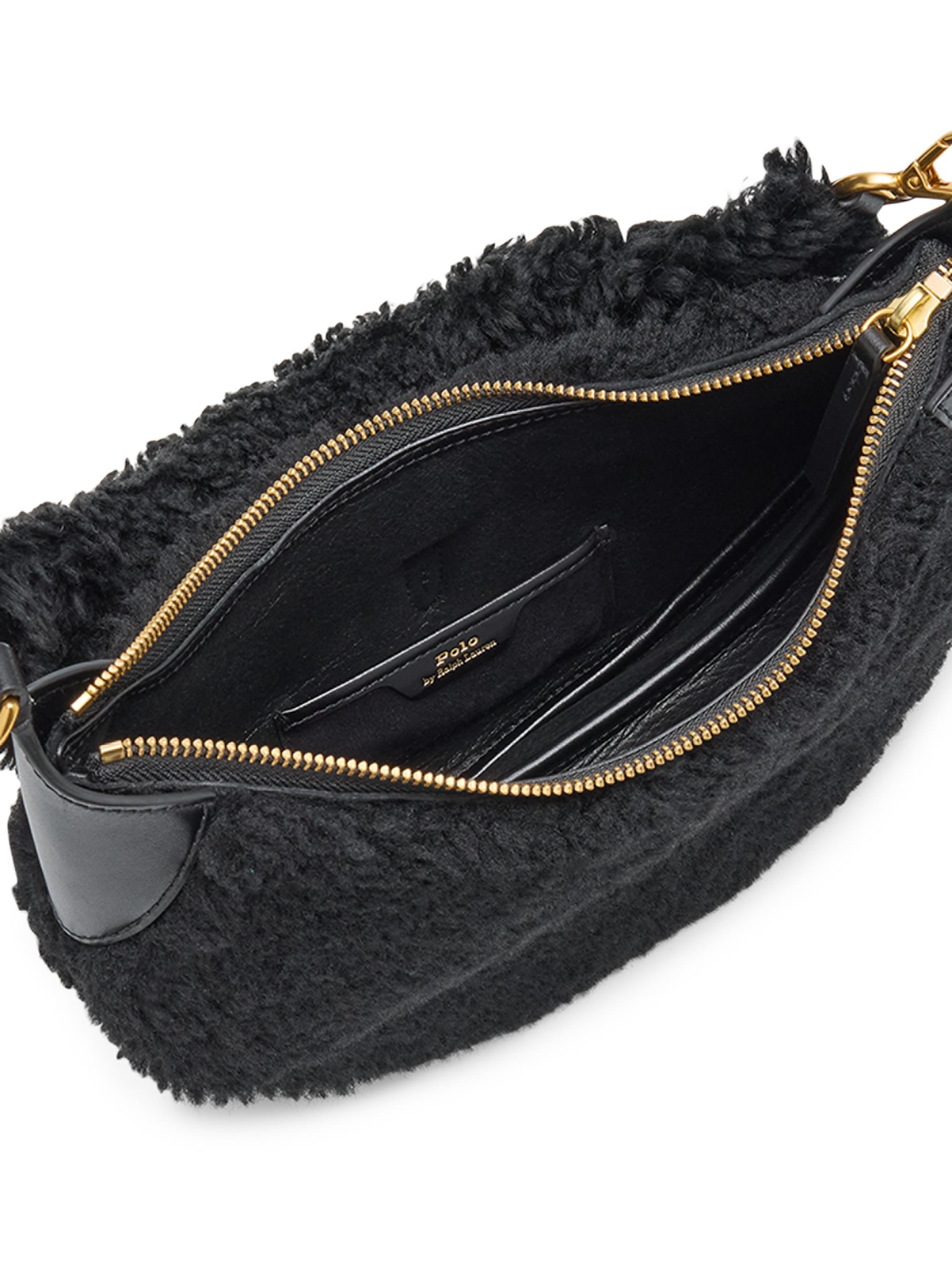 Polo Ralph Lauren Polo ID Mini Shearling Leather Shoulder Bag