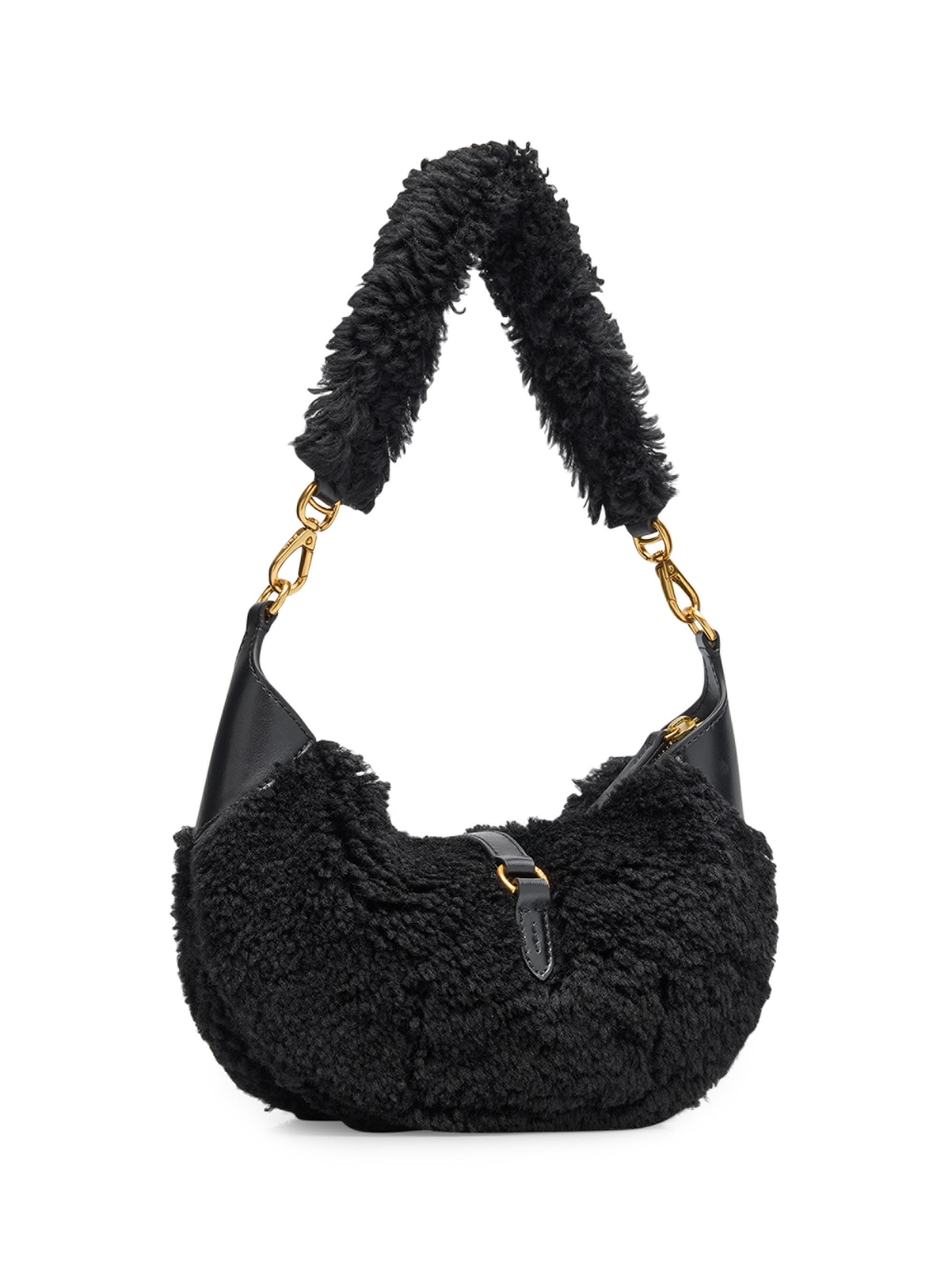 Polo Ralph Lauren Polo ID Mini Shearling Leather Shoulder Bag