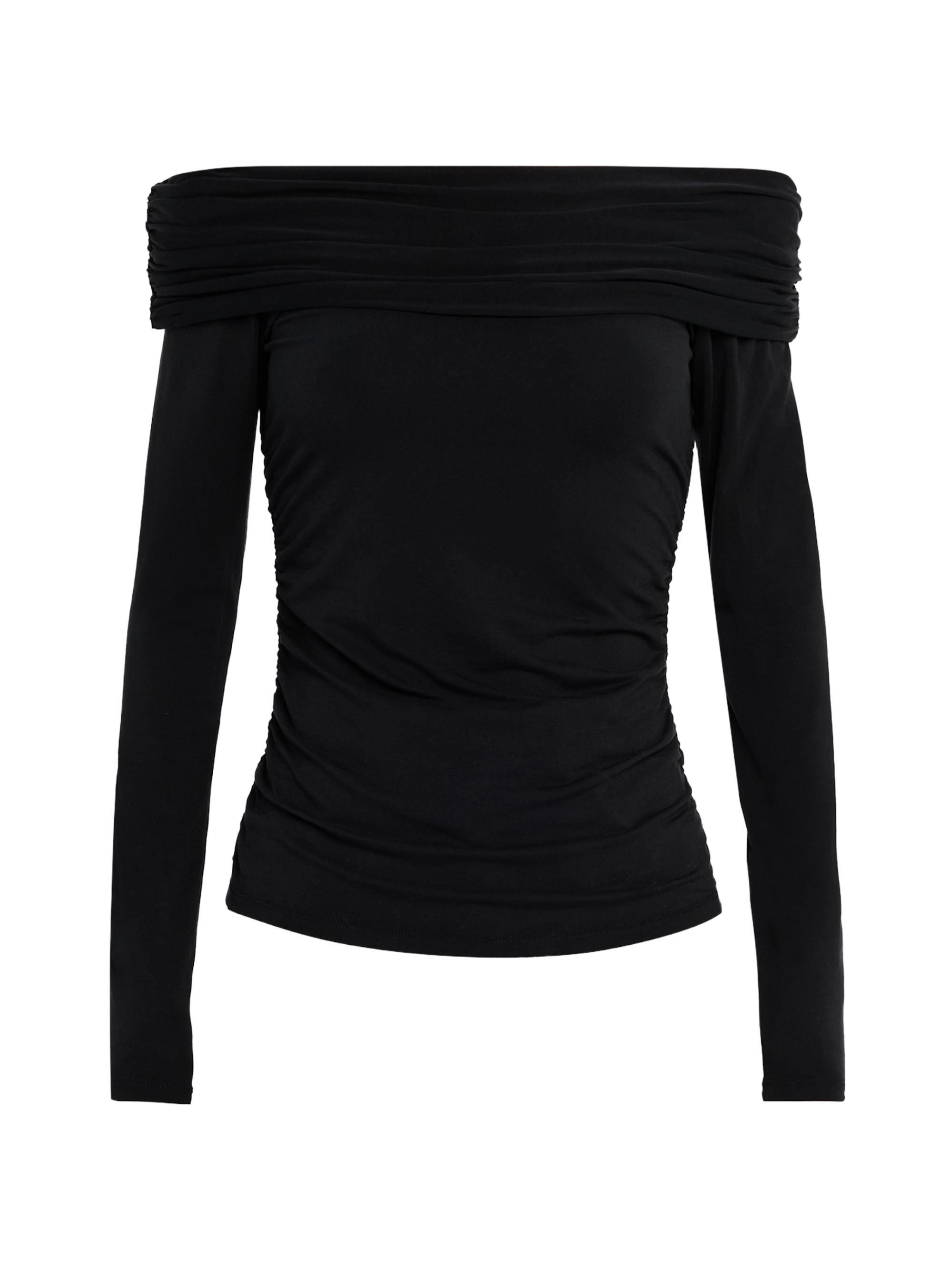 Veronica Beard Women's Chaiya Off-The-Shoulder Jersey Top - Black Pattern