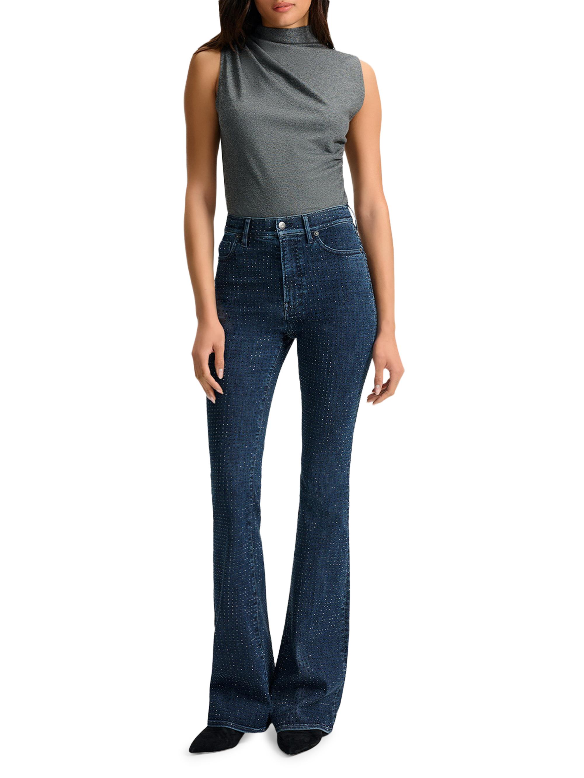 Veronica Beard Beverly Rhinestone-Embellished Skinny Flare Jeans