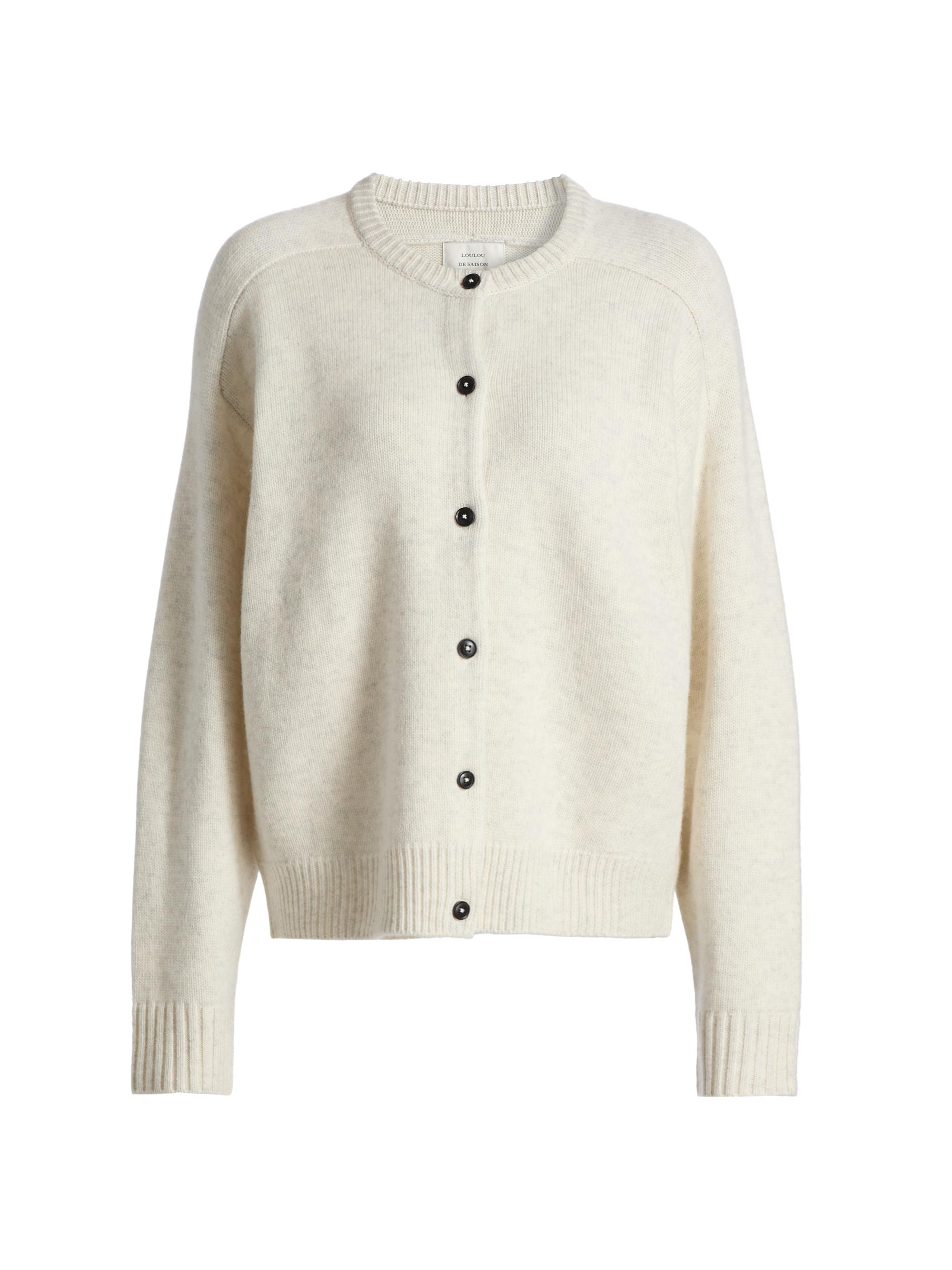 Loulou de Saison Women's Aidar Wool-Cashmere Cardigan - Light Grey Melange