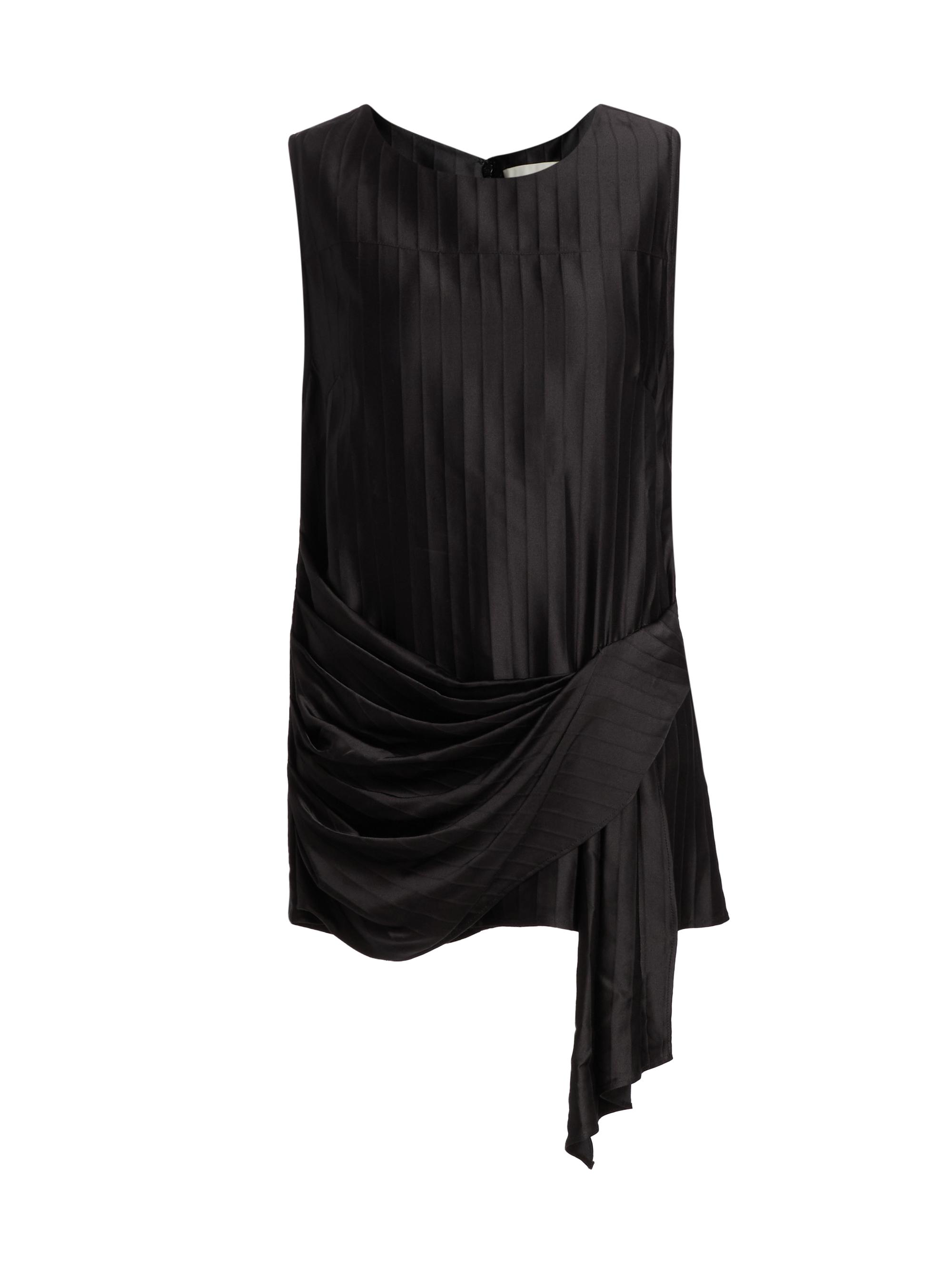 Loulou de Saison Women's Fonda Draped Asymmetric Top - Black